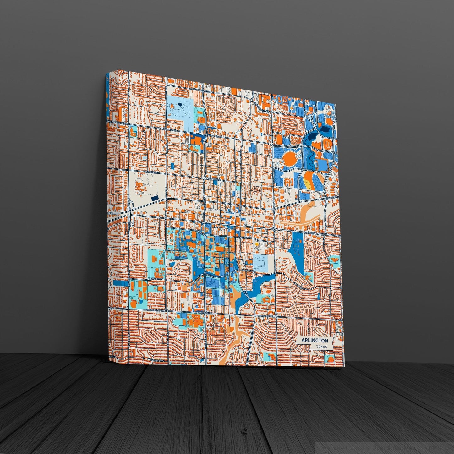 Arlington Texas Colorful City Map Canvas Print