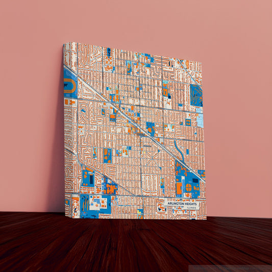 Arlington Heights Illinois Colorful City Map Canvas Print