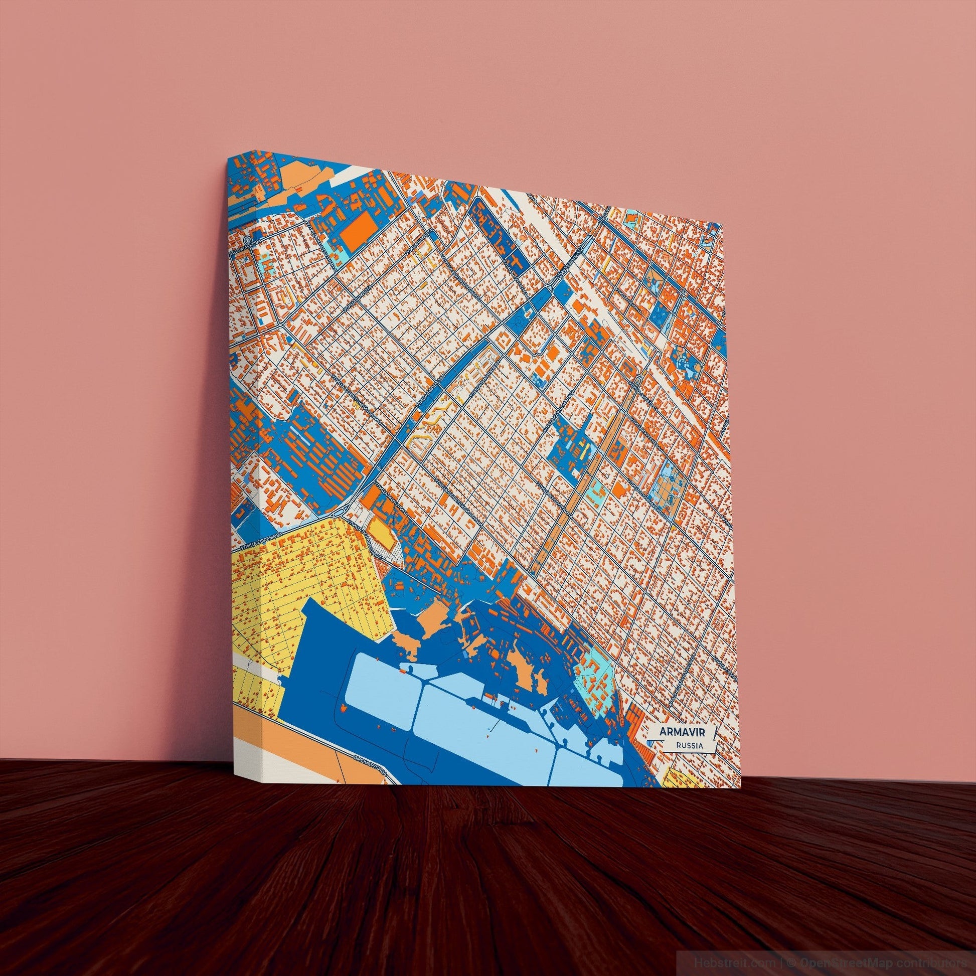 Армавирская Russia Colorful City Map Canvas Print
