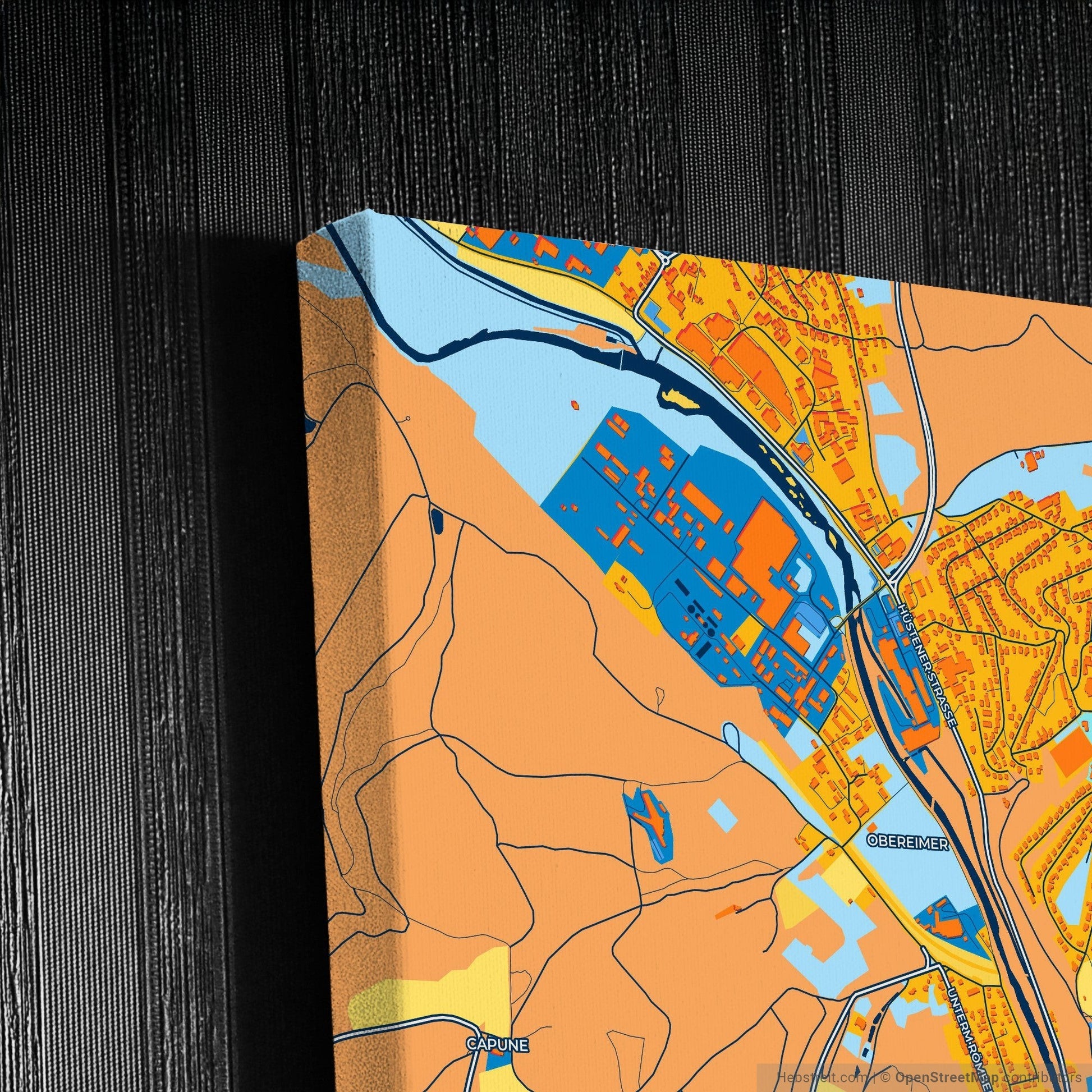 Arnsberg Germany Colorful City Map Canvas Print Detail