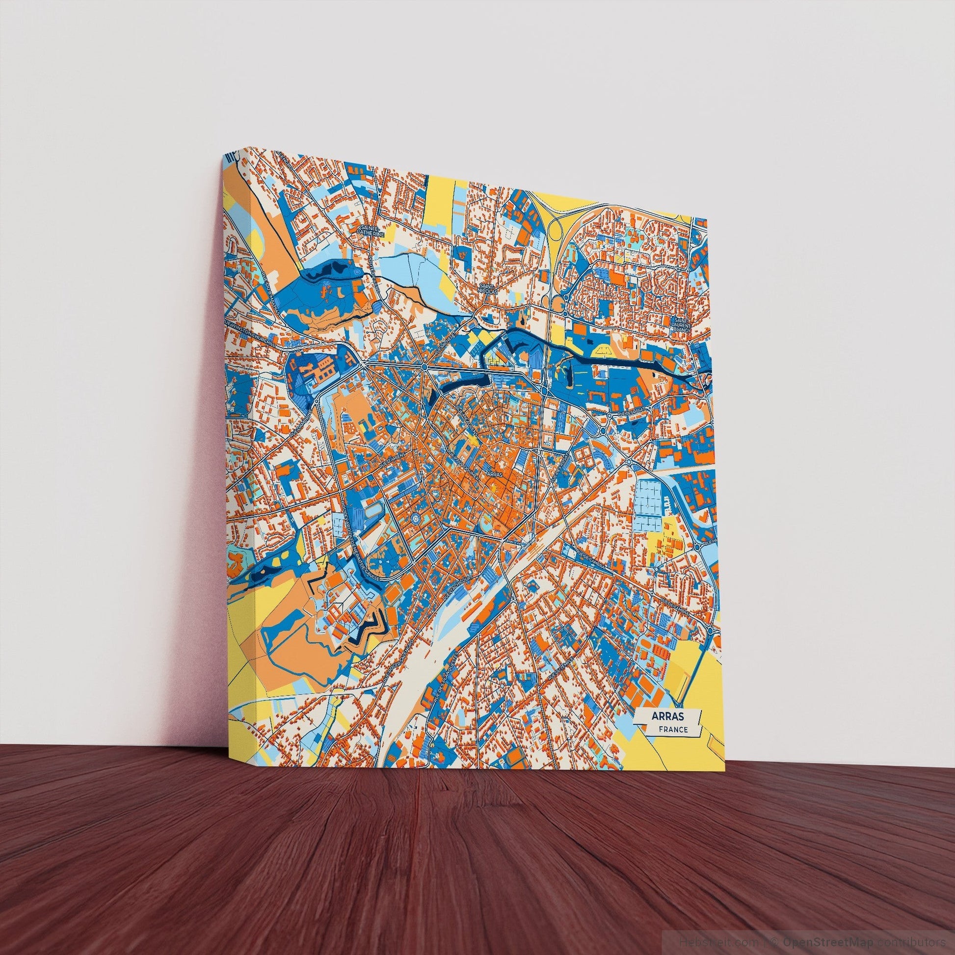 Arras France Colorful City Map Canvas Print