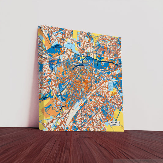 Arras France Colorful City Map Canvas Print