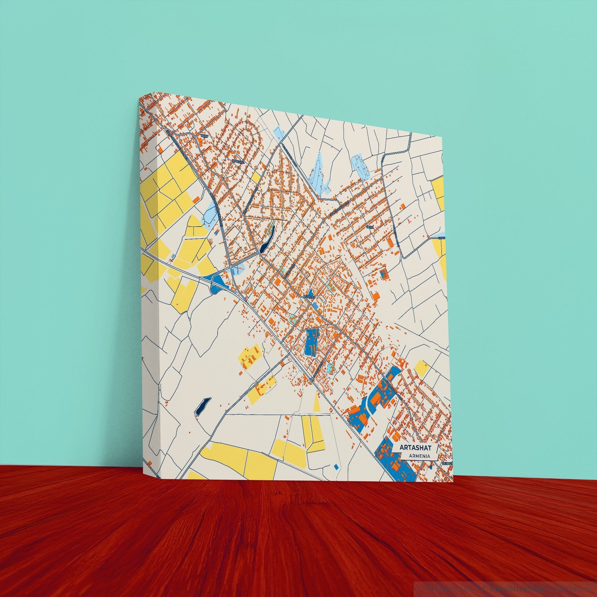 Artashat Armenia Colorful City Map Canvas Print