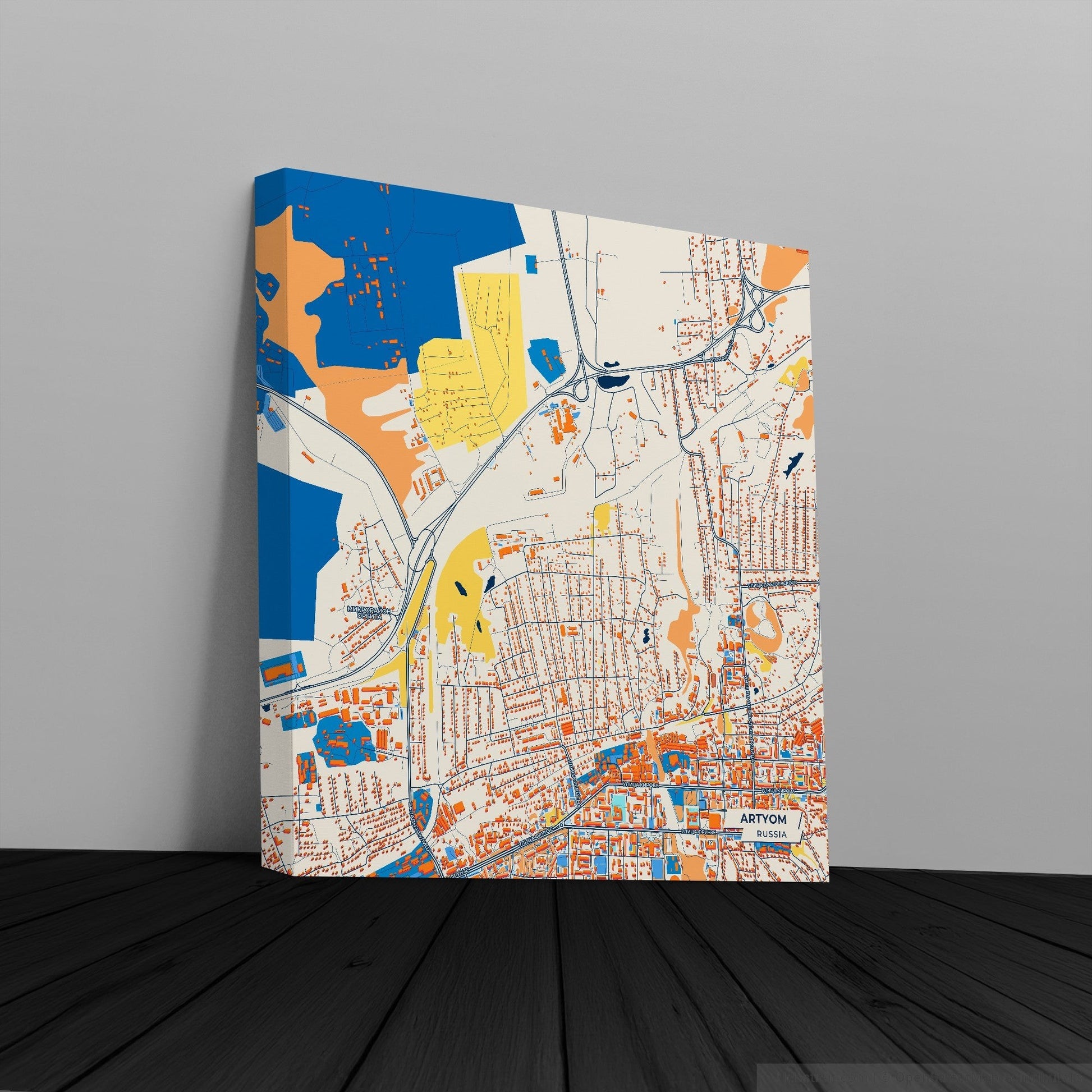 Артем Russia Colorful City Map Canvas Print