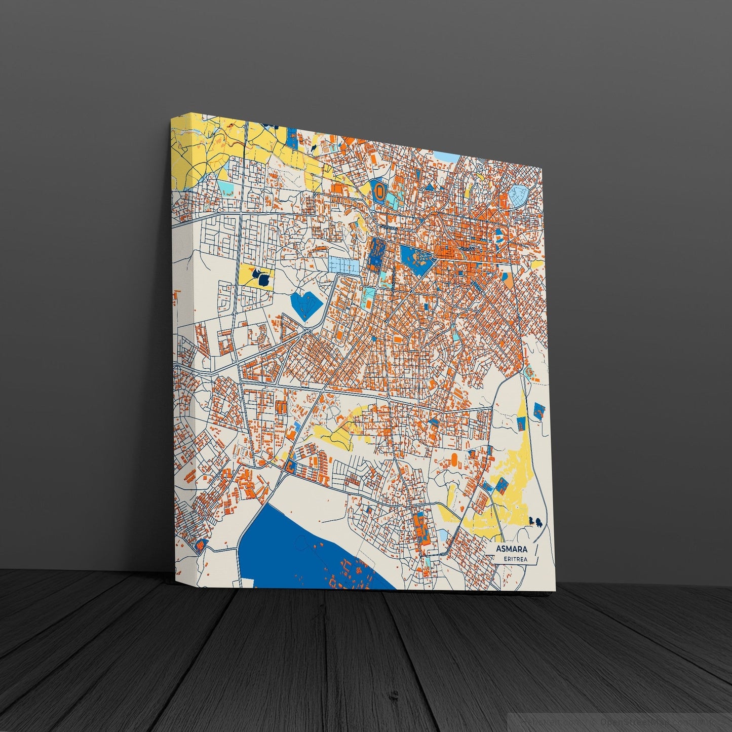 Asmara Eritrea Colorful City Map Canvas Print