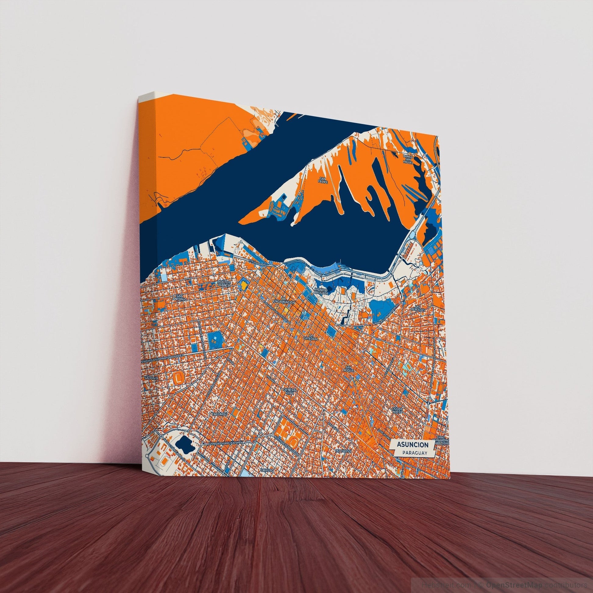 Asuncion Paraguay Colorful City Map Canvas Print