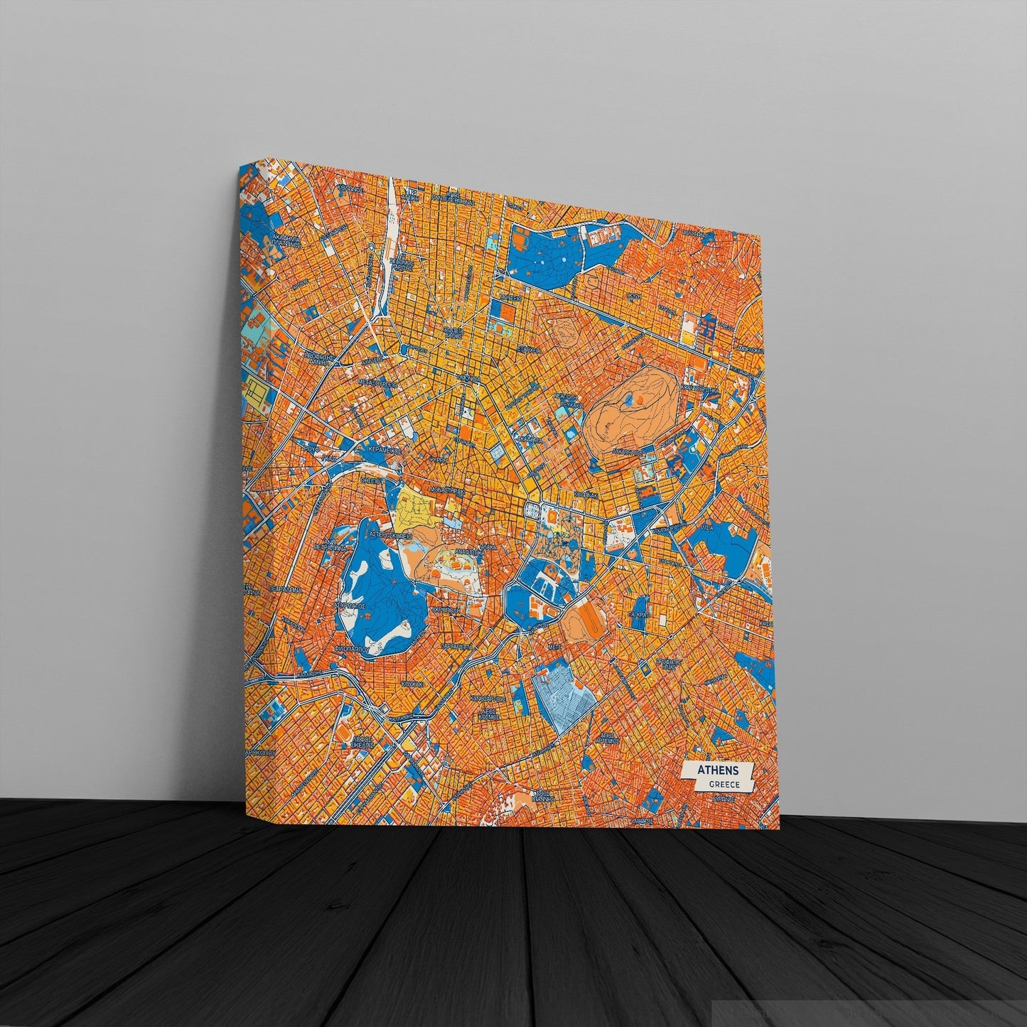 Αθηνα Greece Colorful City Map Canvas Print