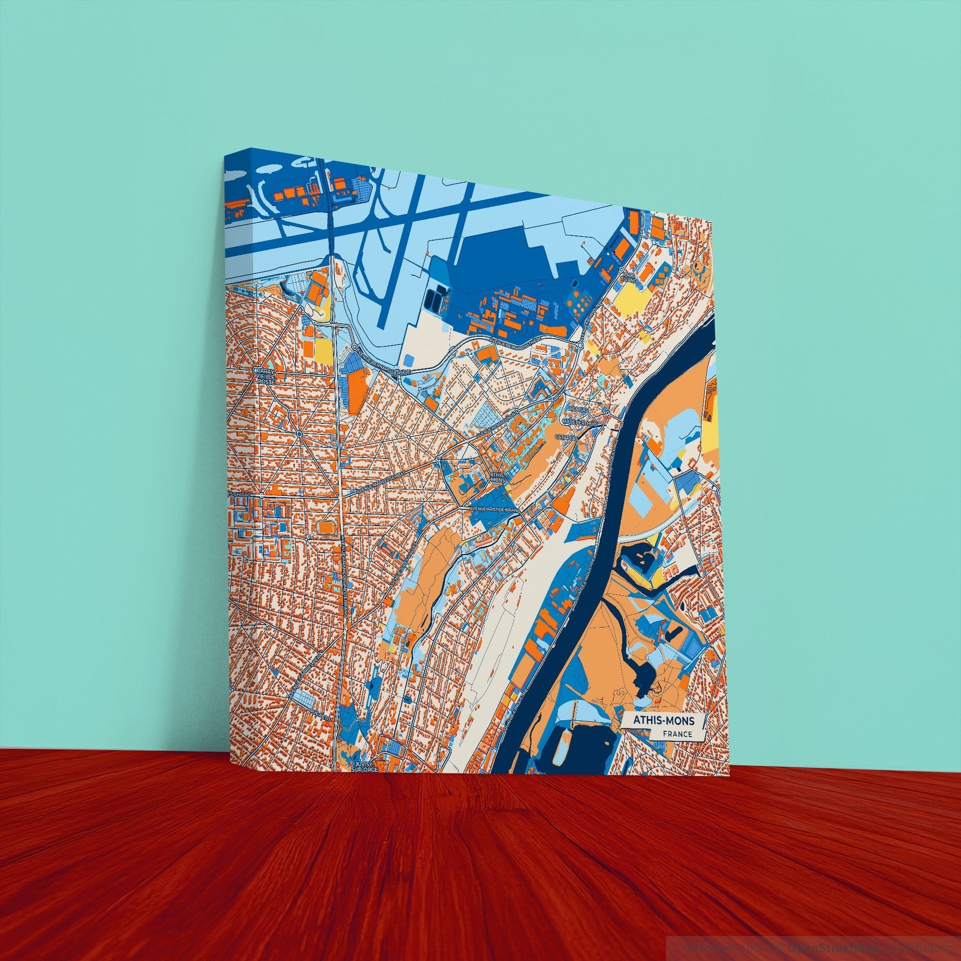 Athis-Mons France Colorful City Map Canvas Print