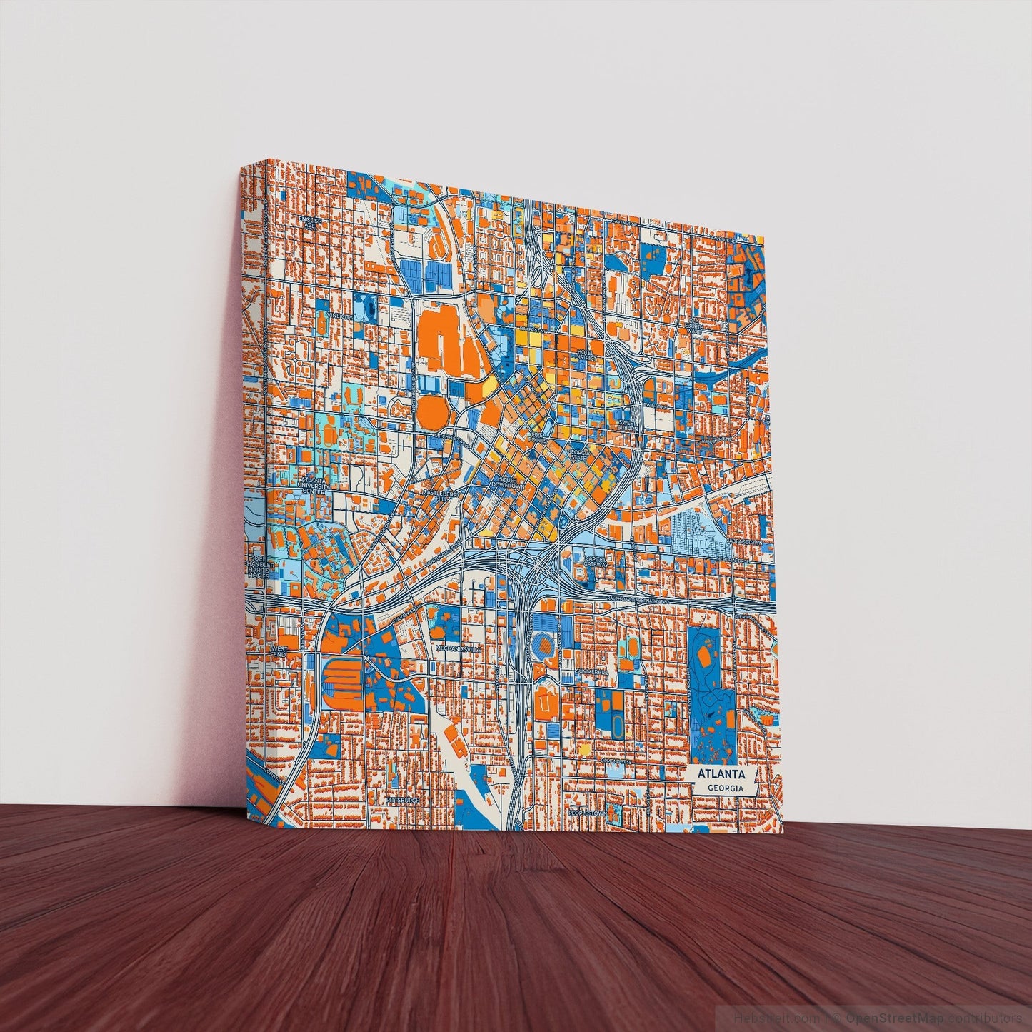 Atlanta Georgia Colorful City Map Canvas Print