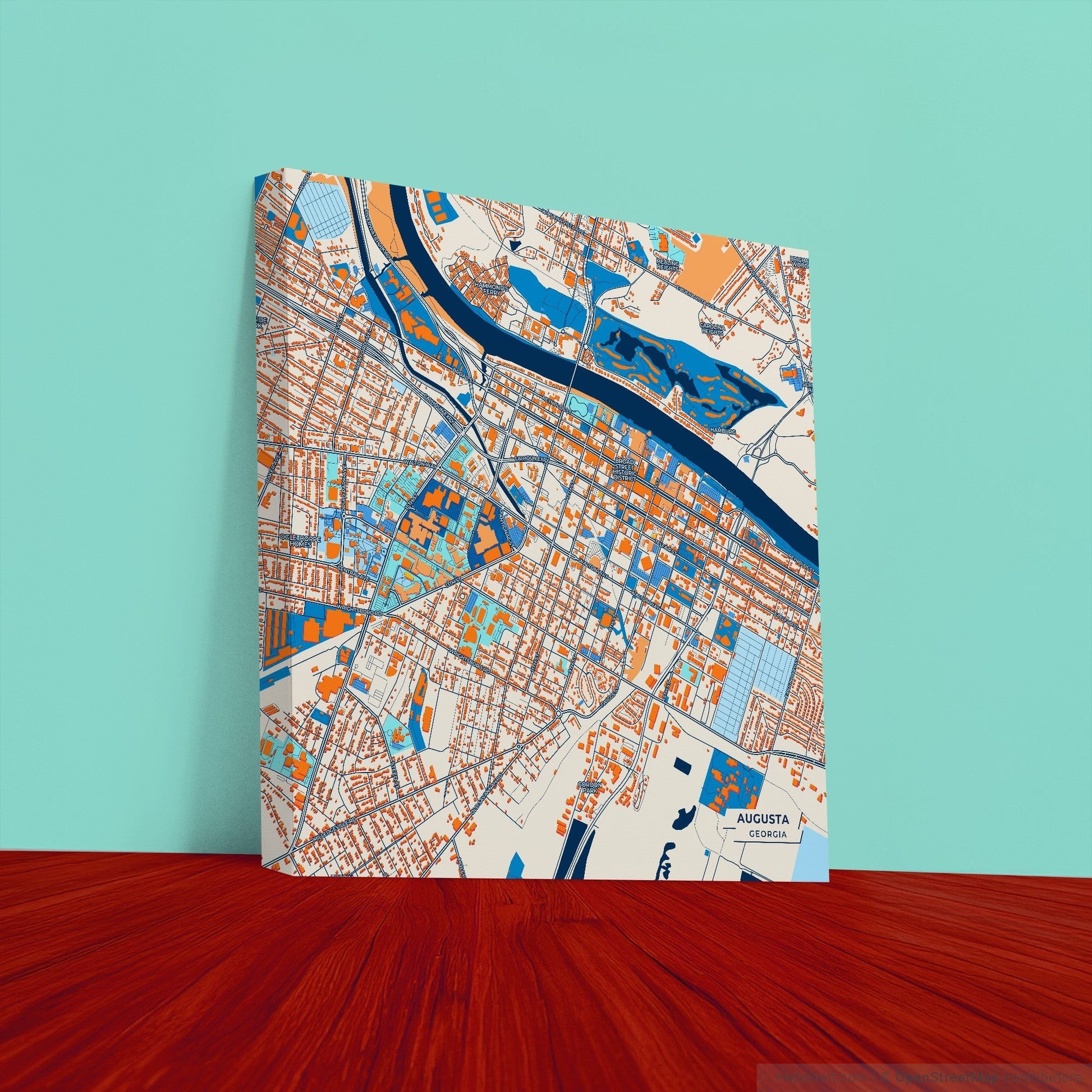 Augusta Georgia Colorful City Map Canvas Print