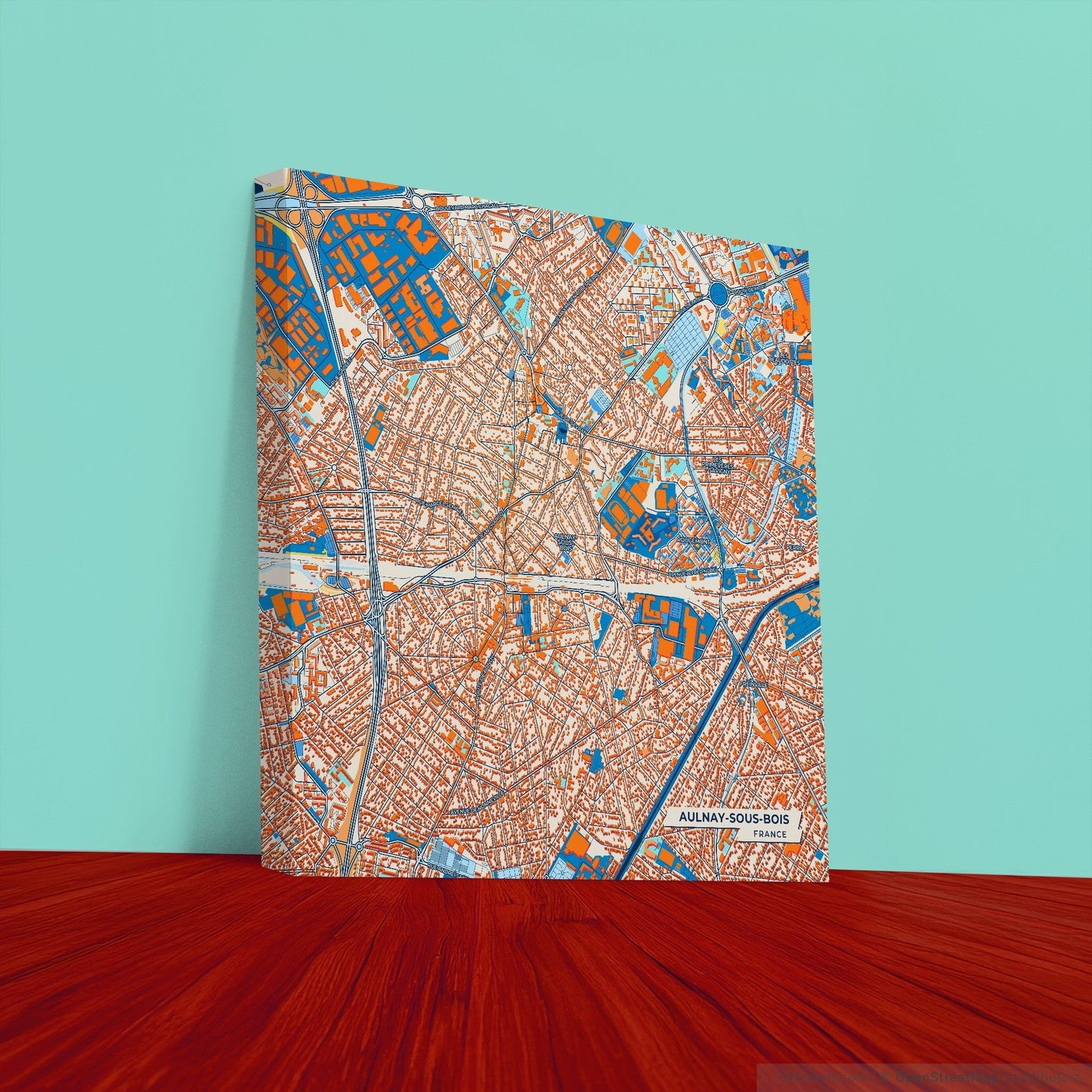 Aulnay-Sous-Bois France Colorful City Map Canvas Print
