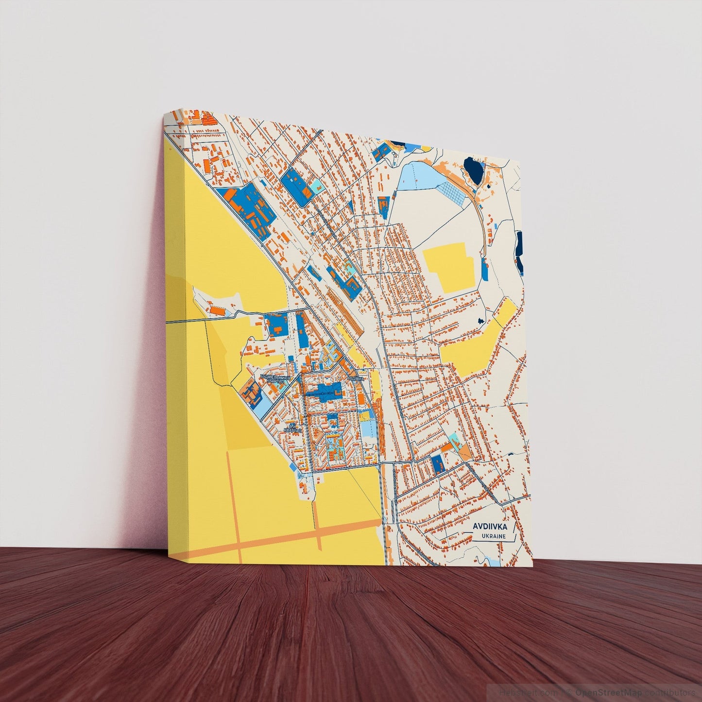 Авдіївка Ukraine Colorful City Map Canvas Print