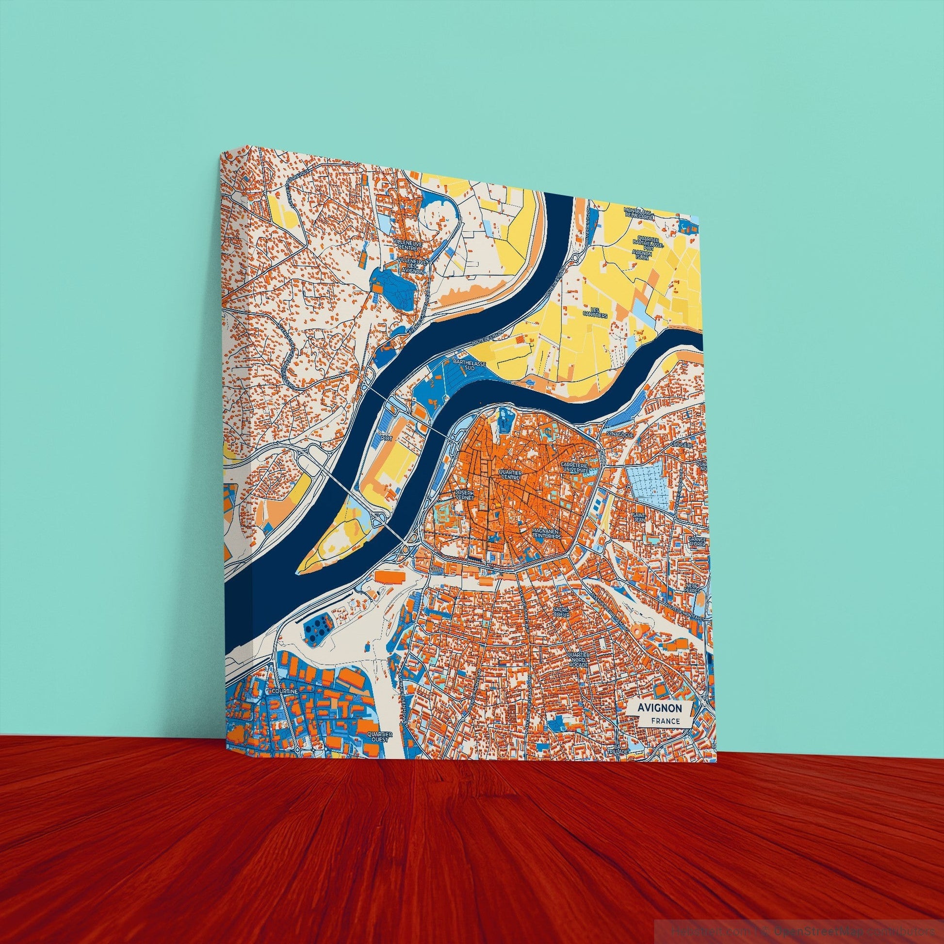 Avignon France Colorful City Map Canvas Print
