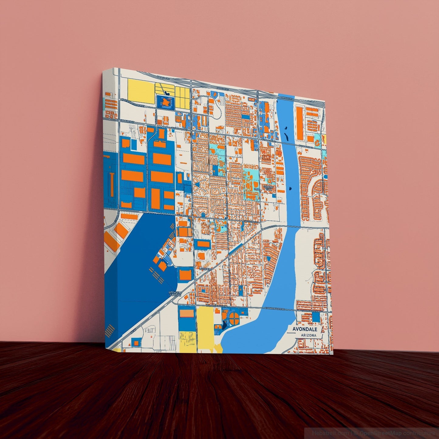 Avondale Arizona Colorful City Map Canvas Print