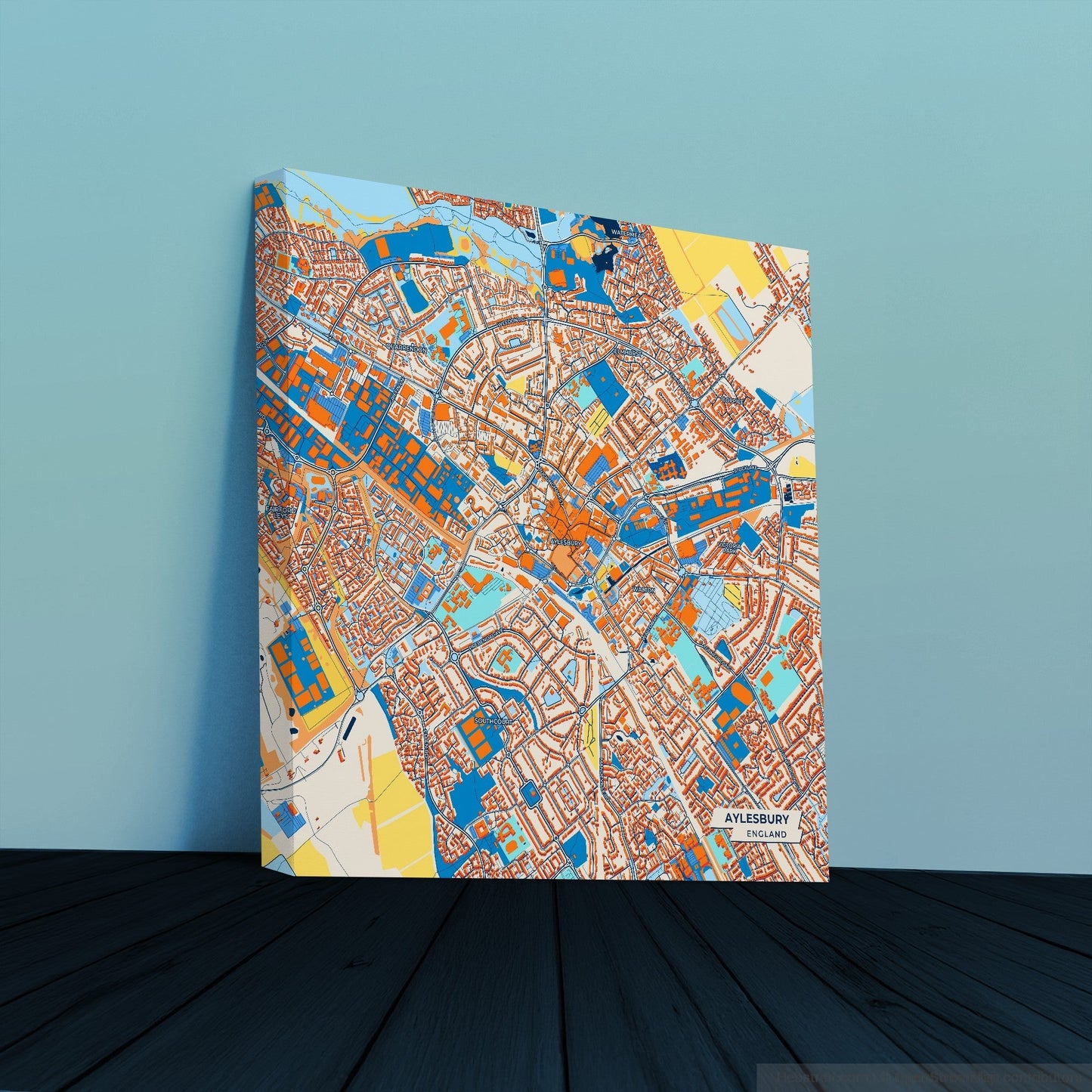 Aylesbury England Colorful City Map Canvas Print