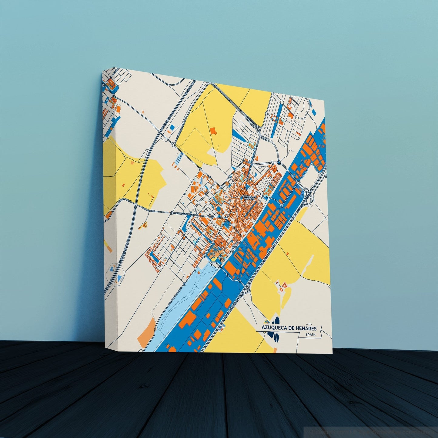 Azuqueca De Henares Spain Colorful City Map Canvas Print