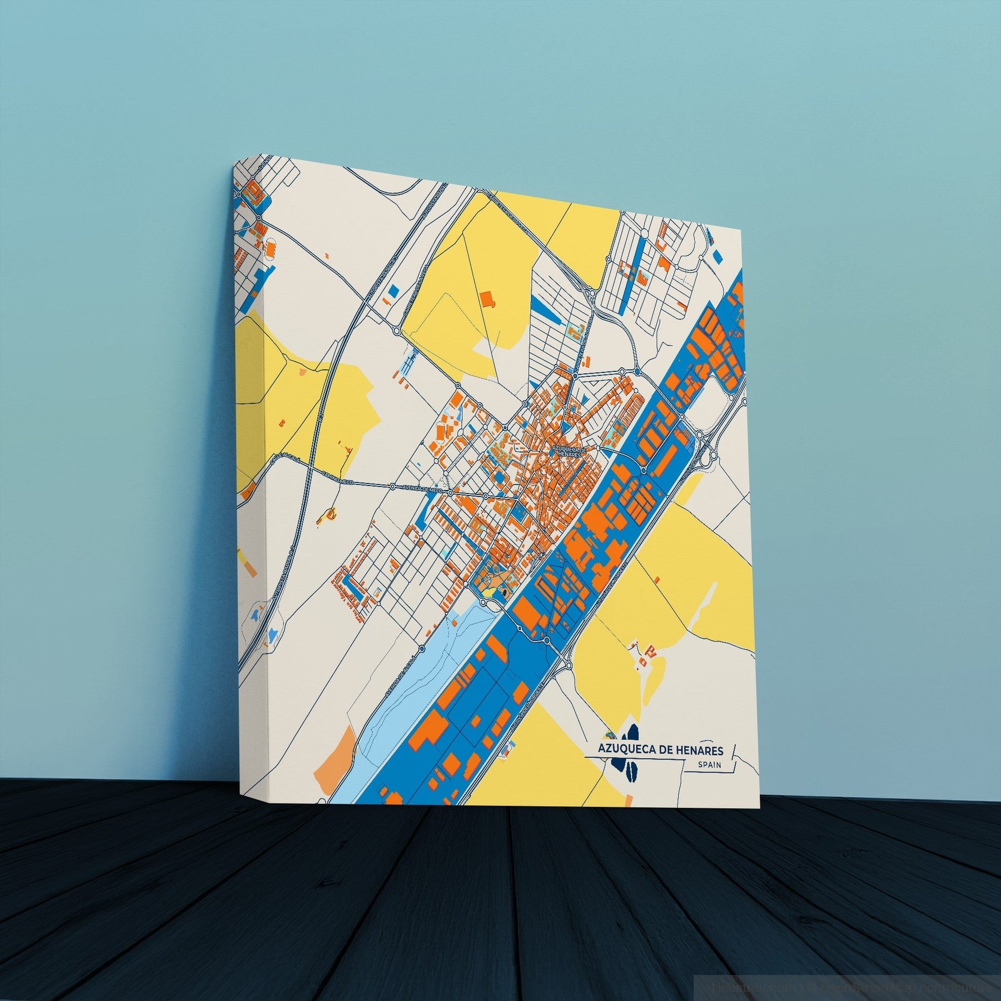 Azuqueca De Henares Spain Colorful City Map Canvas Print