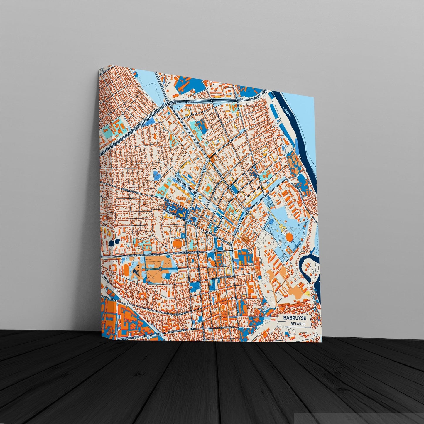 Бабруйск Belarus Colorful City Map Canvas Print