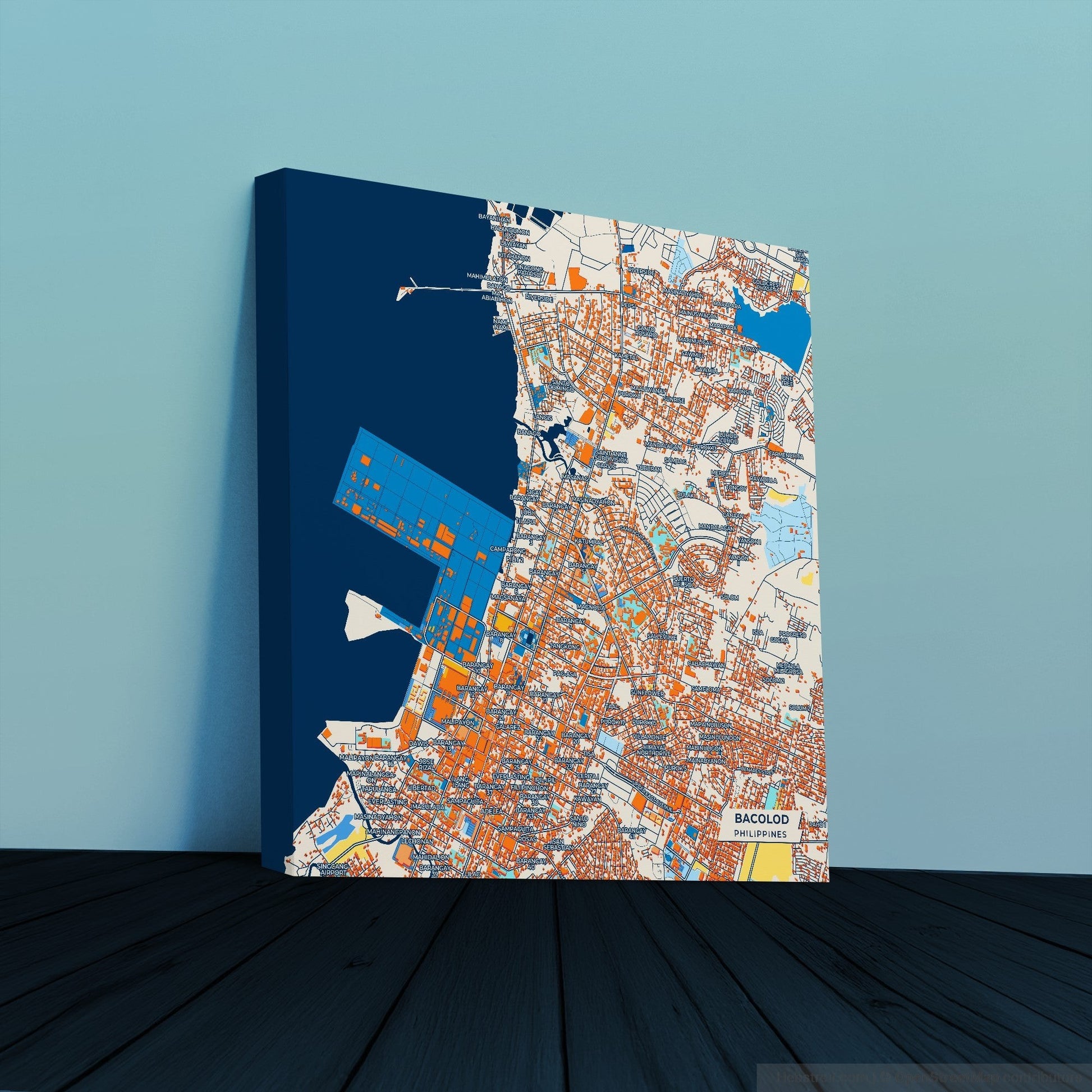 Bacolod Philippines Colorful City Map Canvas Print