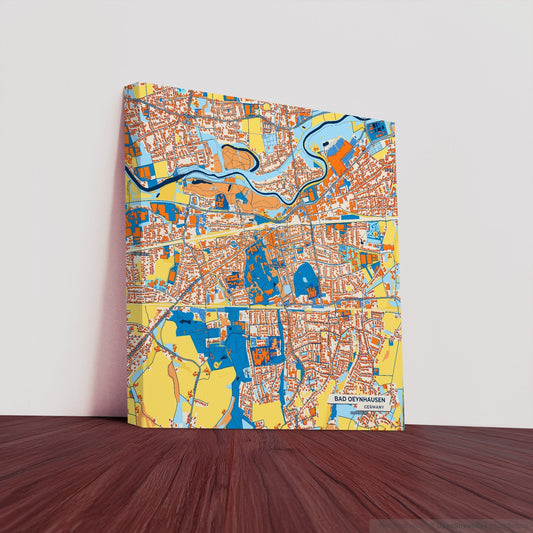 Bad Oeynhausen Germany Colorful City Map Canvas Print