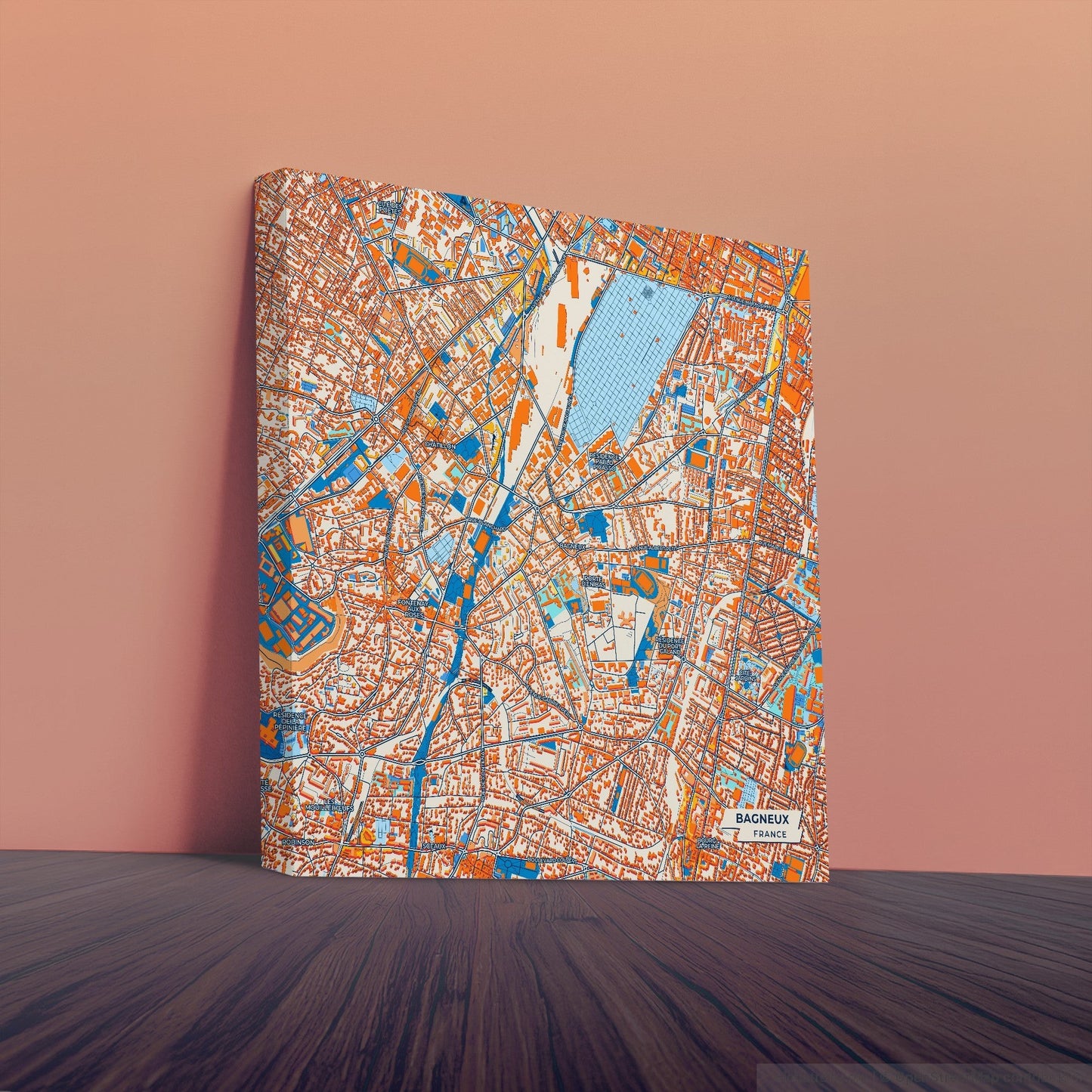 Bagneux France Colorful City Map Canvas Print