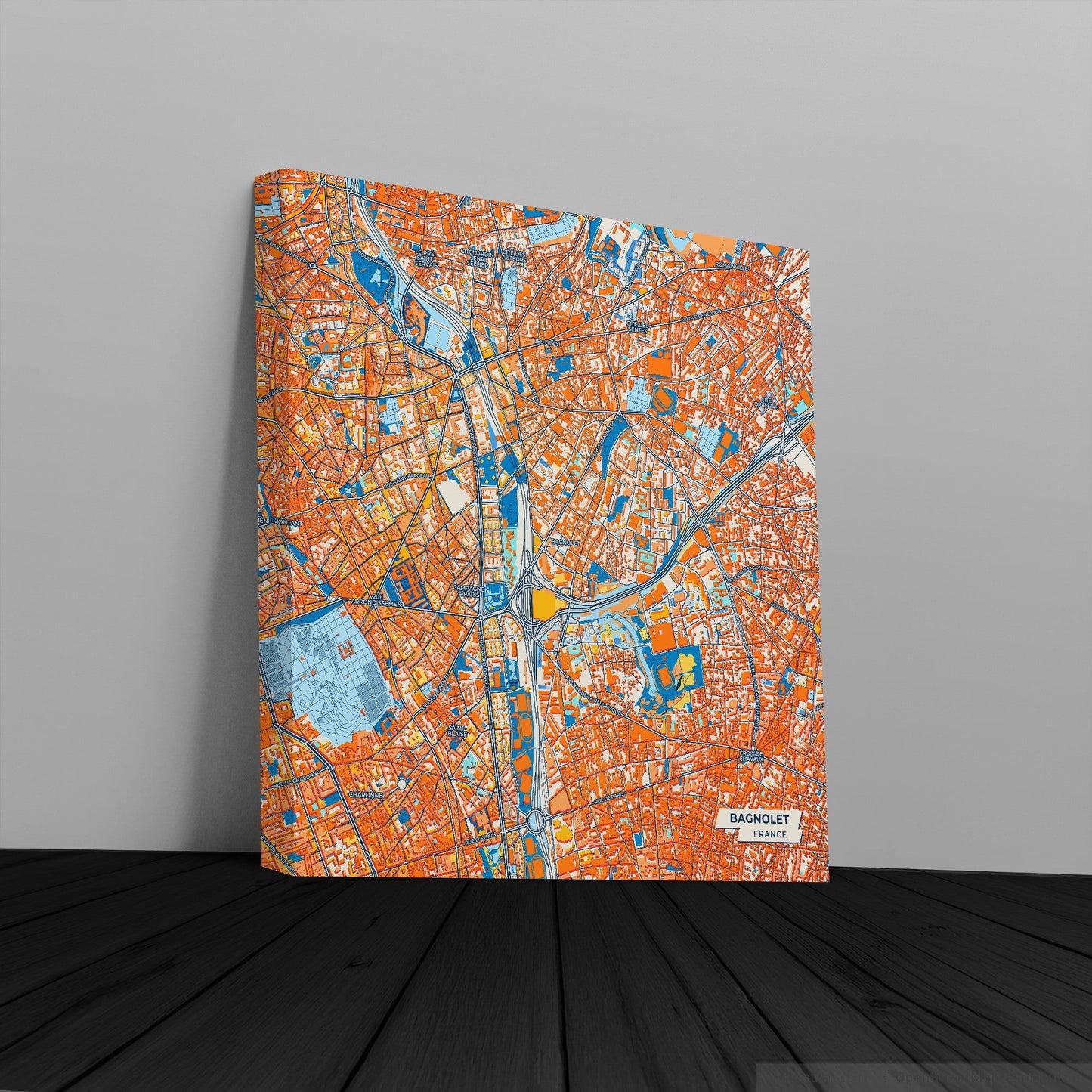 Bagnolet France Colorful City Map Canvas Print