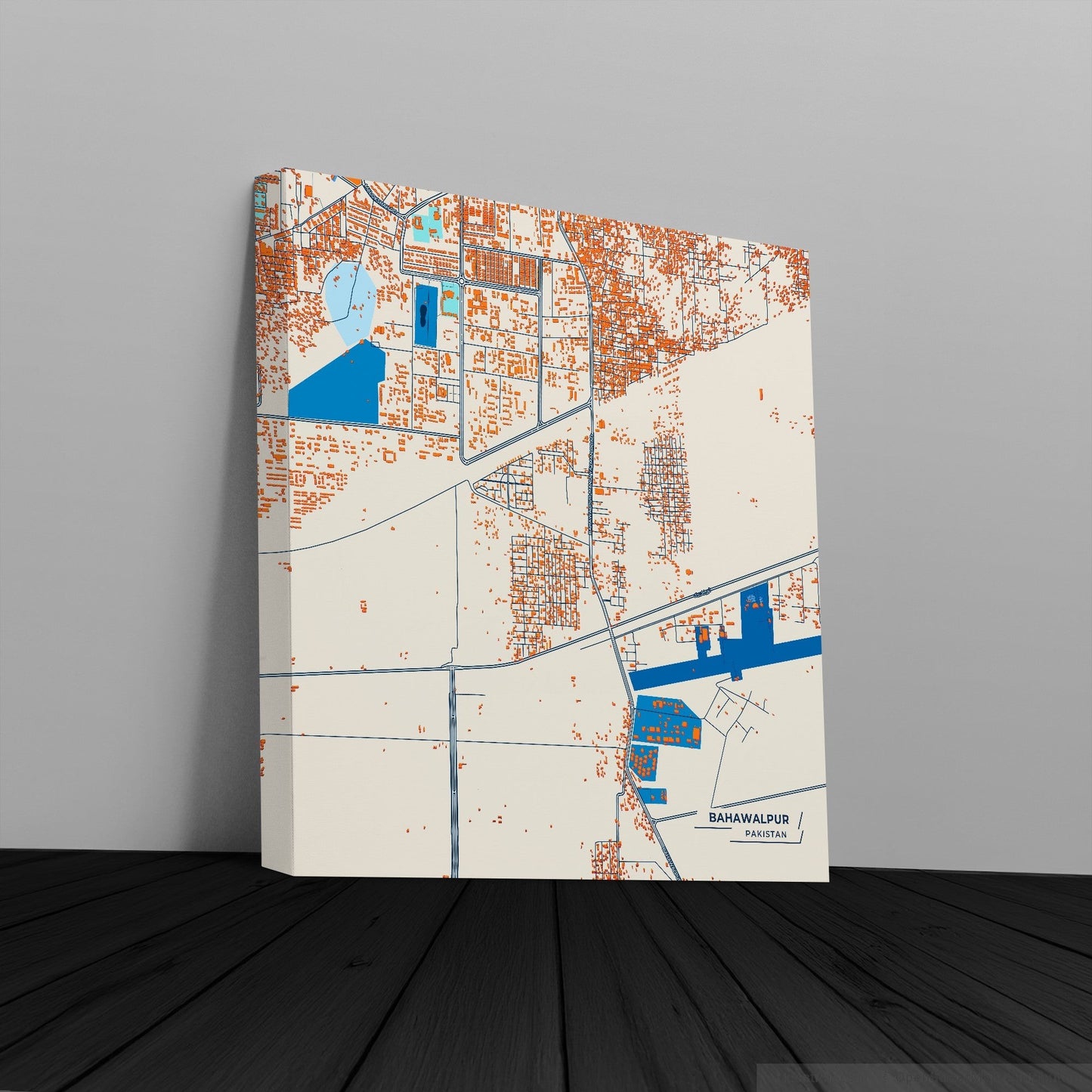 Bahawalpur Pakistan Colorful City Map Canvas Print