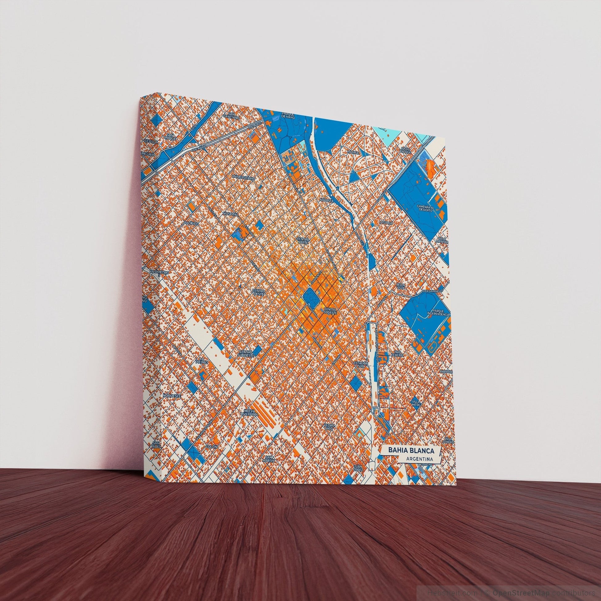 Bahia Blanca Argentina Colorful City Map Canvas Print
