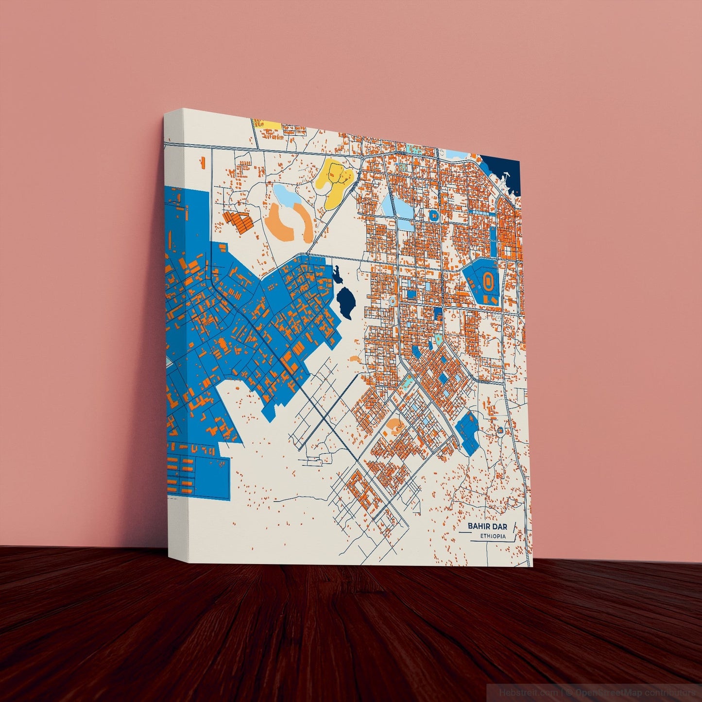 Bahir Dar Ethiopia Colorful City Map Canvas Print