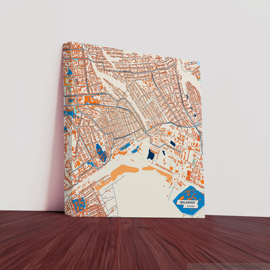 Балашов Russia Colorful City Map Canvas Print