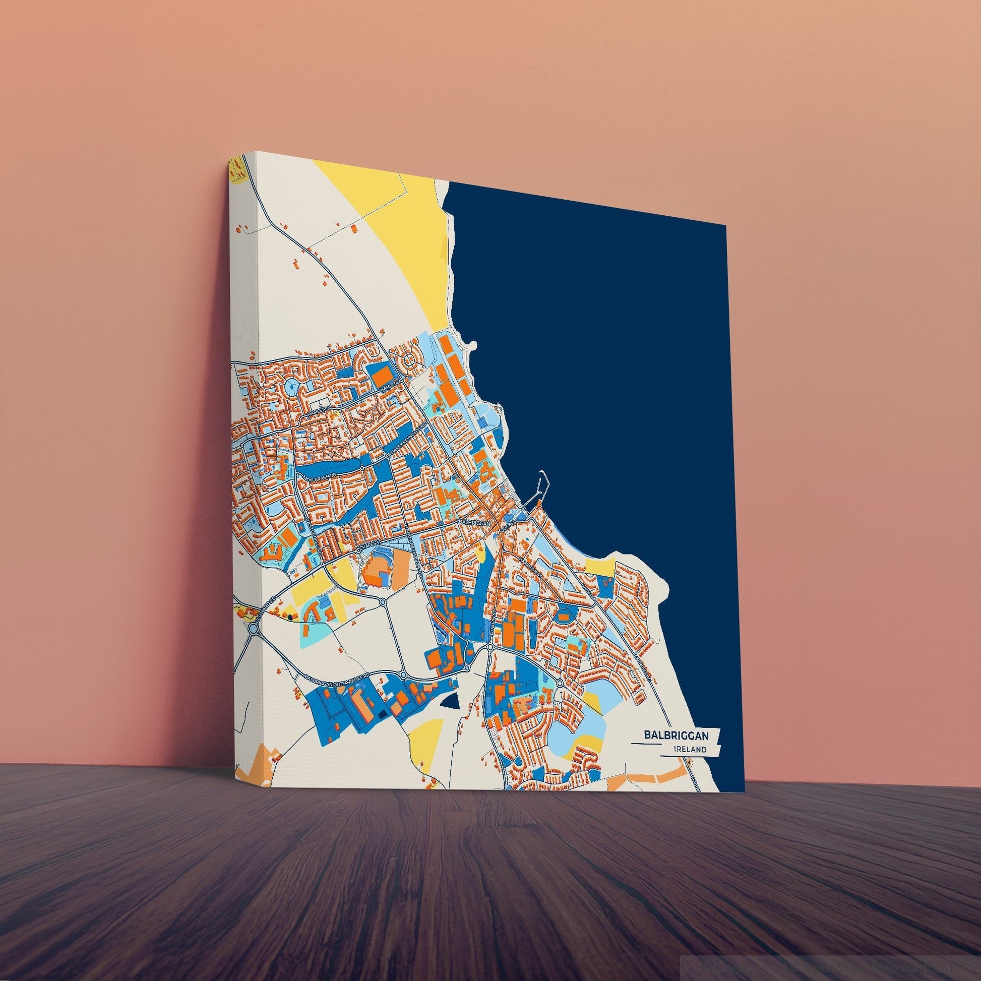 Balbriggan Ireland Colorful City Map Canvas Print