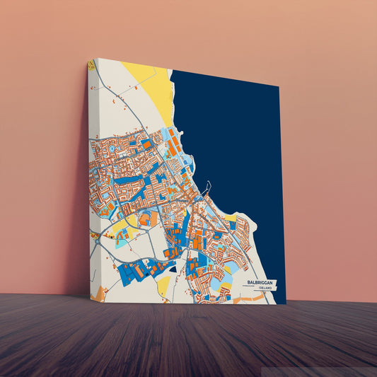 Balbriggan Ireland Colorful City Map Canvas Print