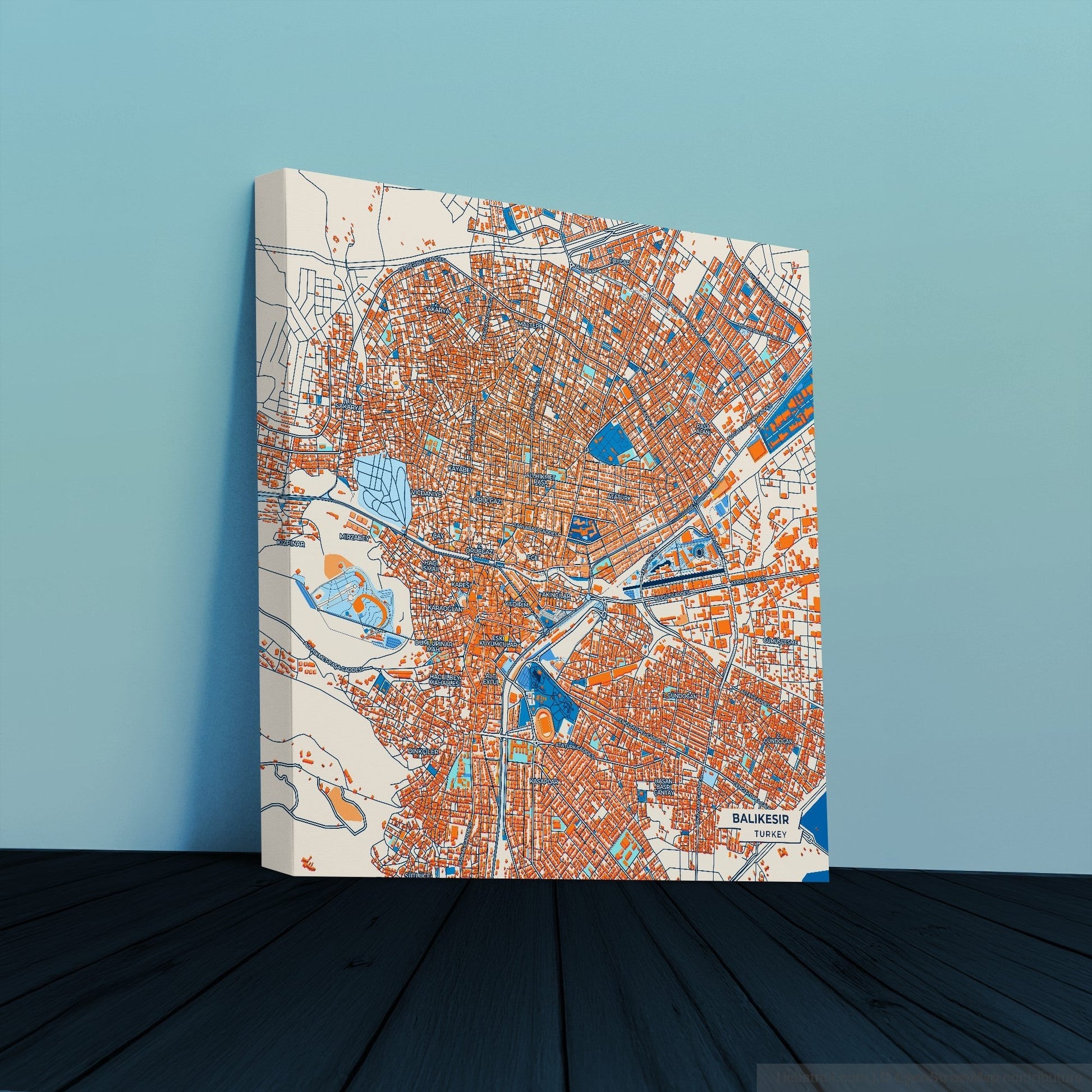Balikesi̇r Turkey Colorful City Map Canvas Print