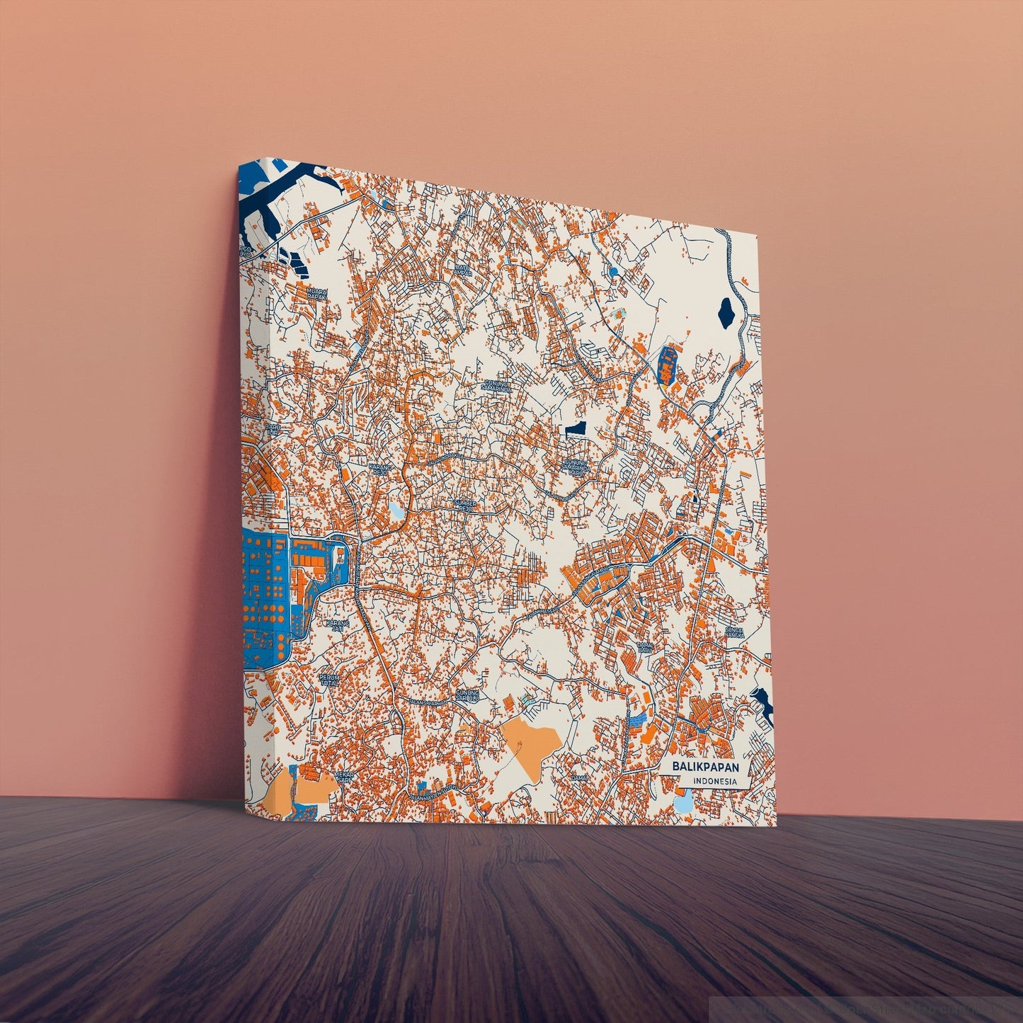 Balikpapan Indonesia Colorful City Map Canvas Print