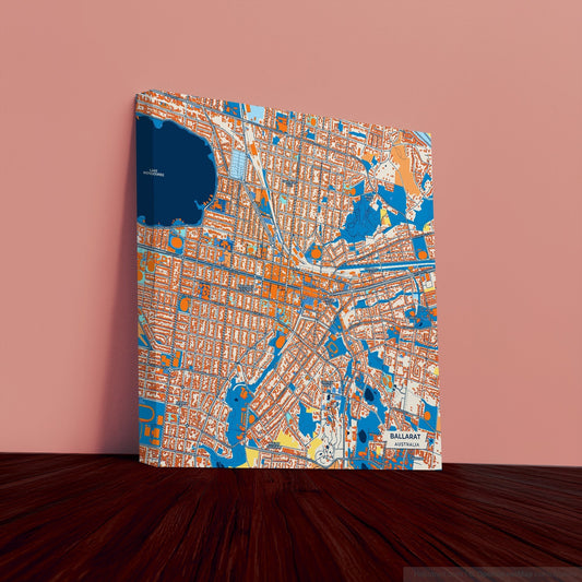 Ballarat Australia Colorful City Map Canvas Print
