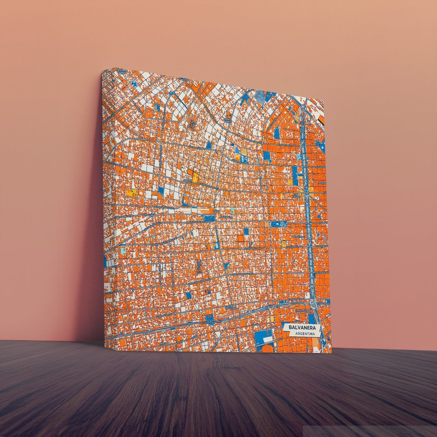 Balvanera Argentina Colorful City Map Canvas Print