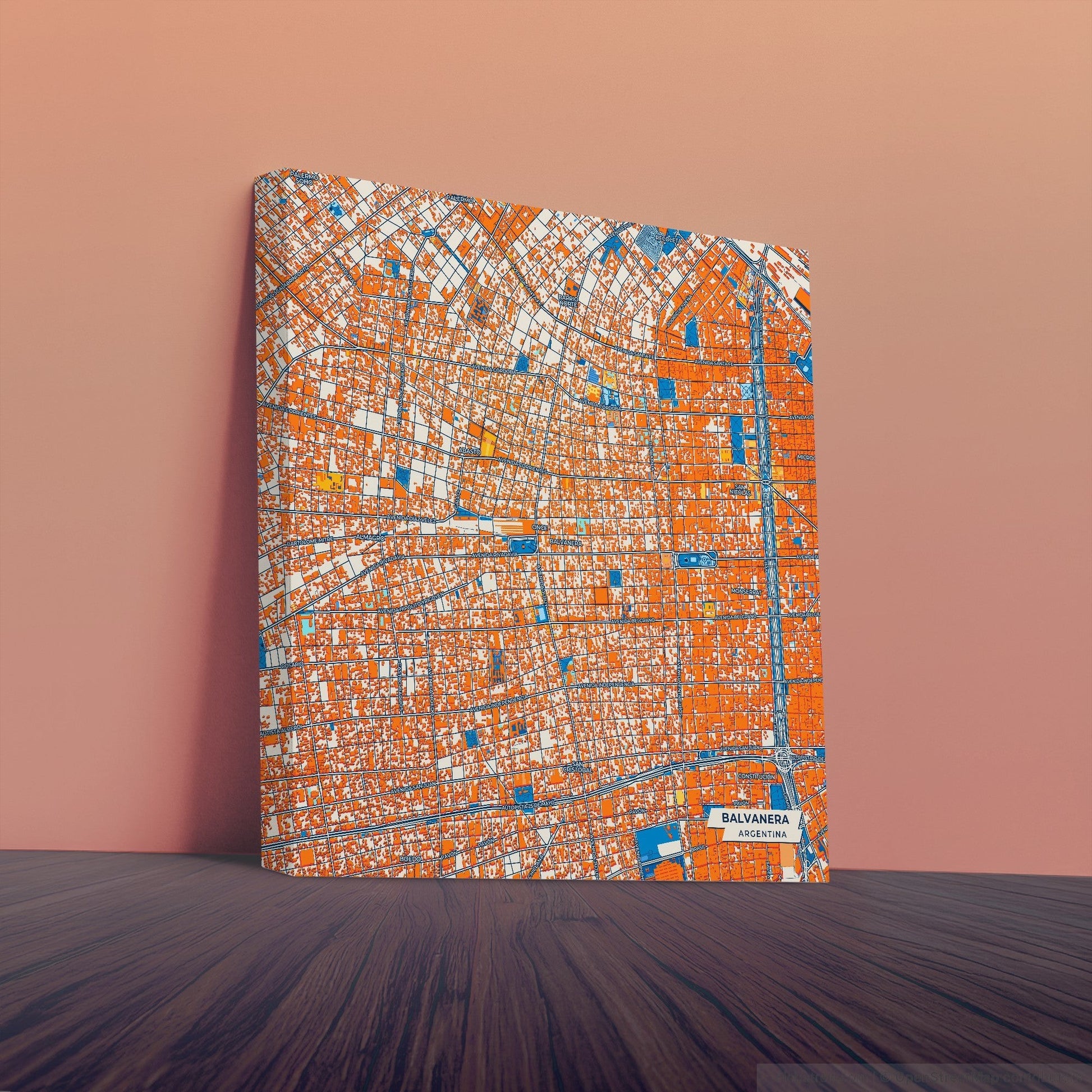Balvanera Argentina Colorful City Map Canvas Print