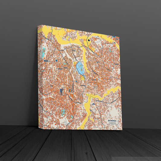 Bamenda Cameroon Colorful City Map Canvas Print