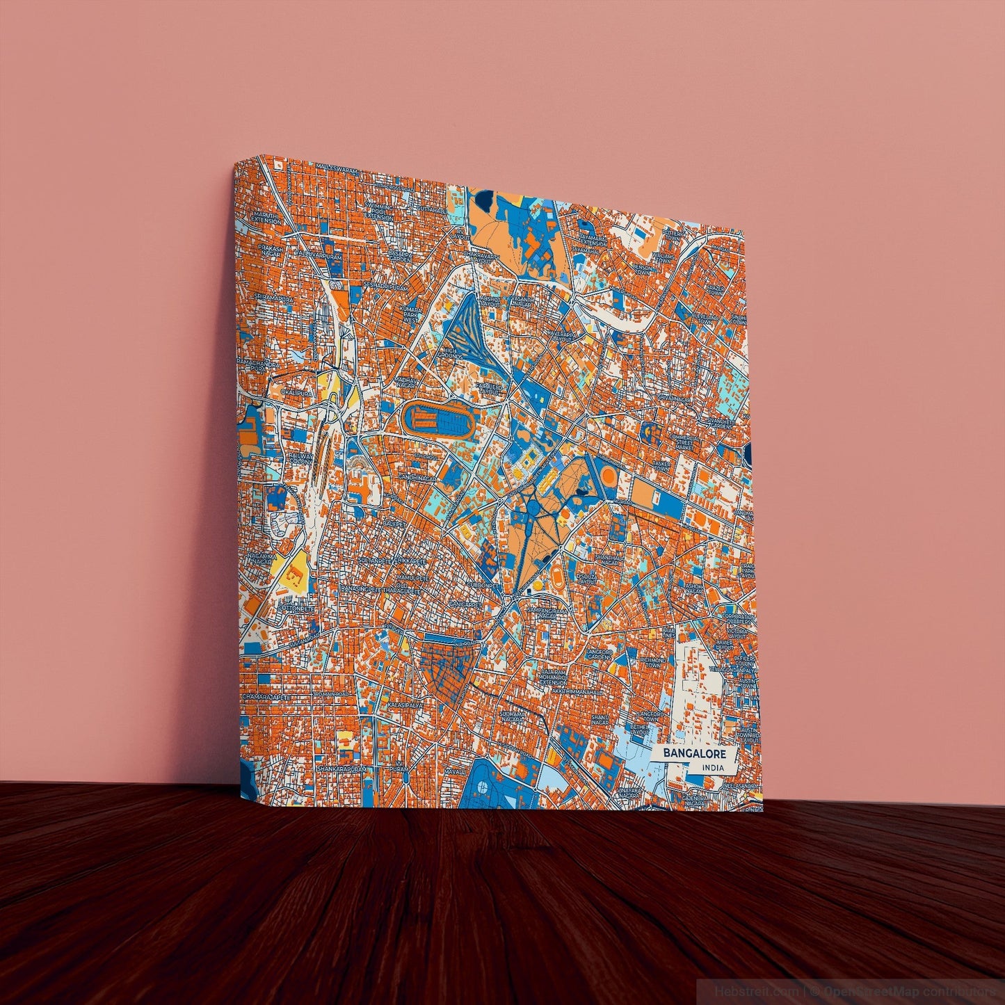 Bangalore India Colorful City Map Canvas Print