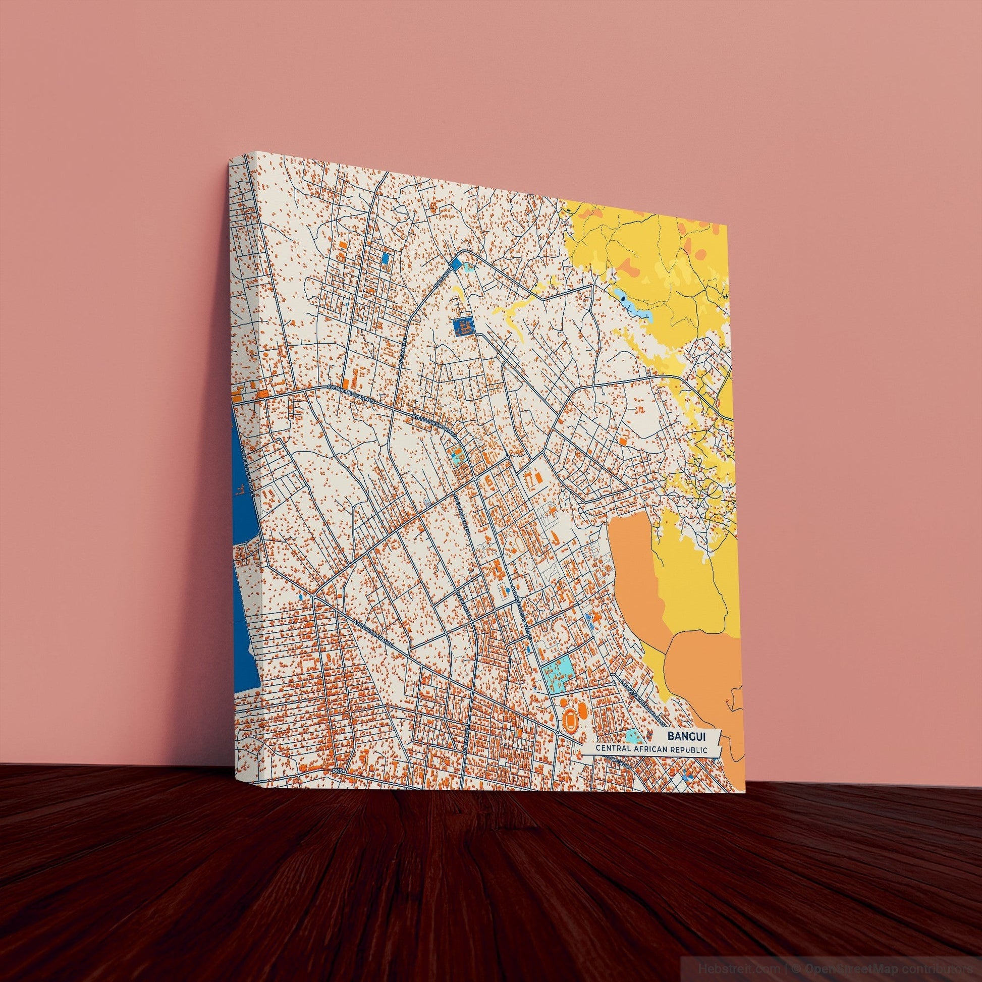 Bangui Central African Republic Colorful City Map Canvas Print