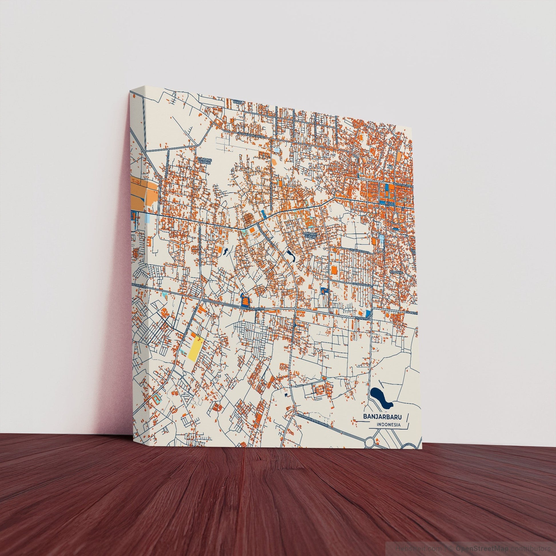 Banjarbaru Indonesia Colorful City Map Canvas Print