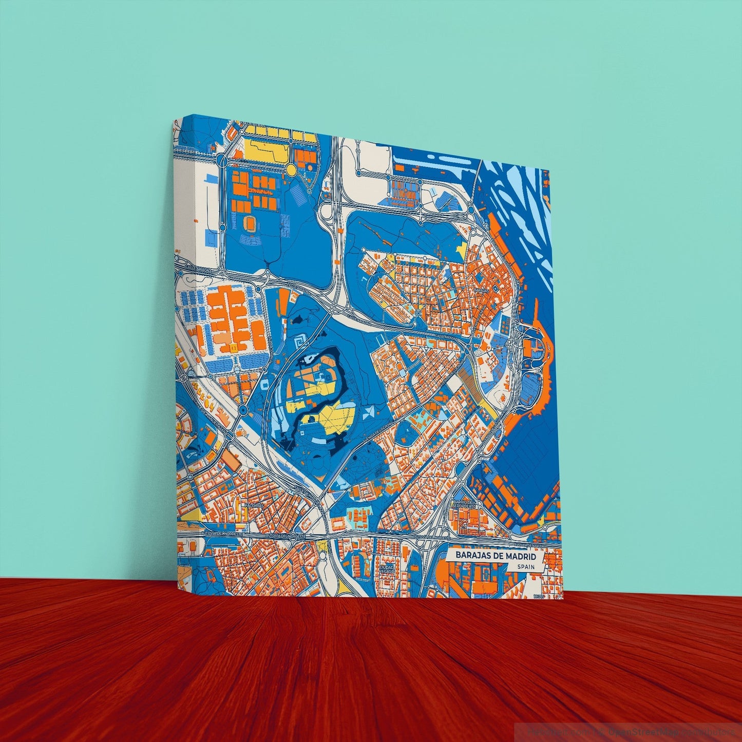 Barajas De Madrid Spain Colorful City Map Canvas Print