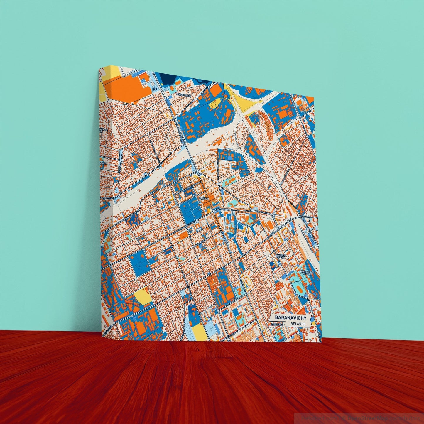 Баранавічы Belarus Colorful City Map Canvas Print