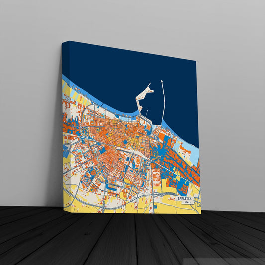 Barletta Italy Colorful City Map Canvas Print