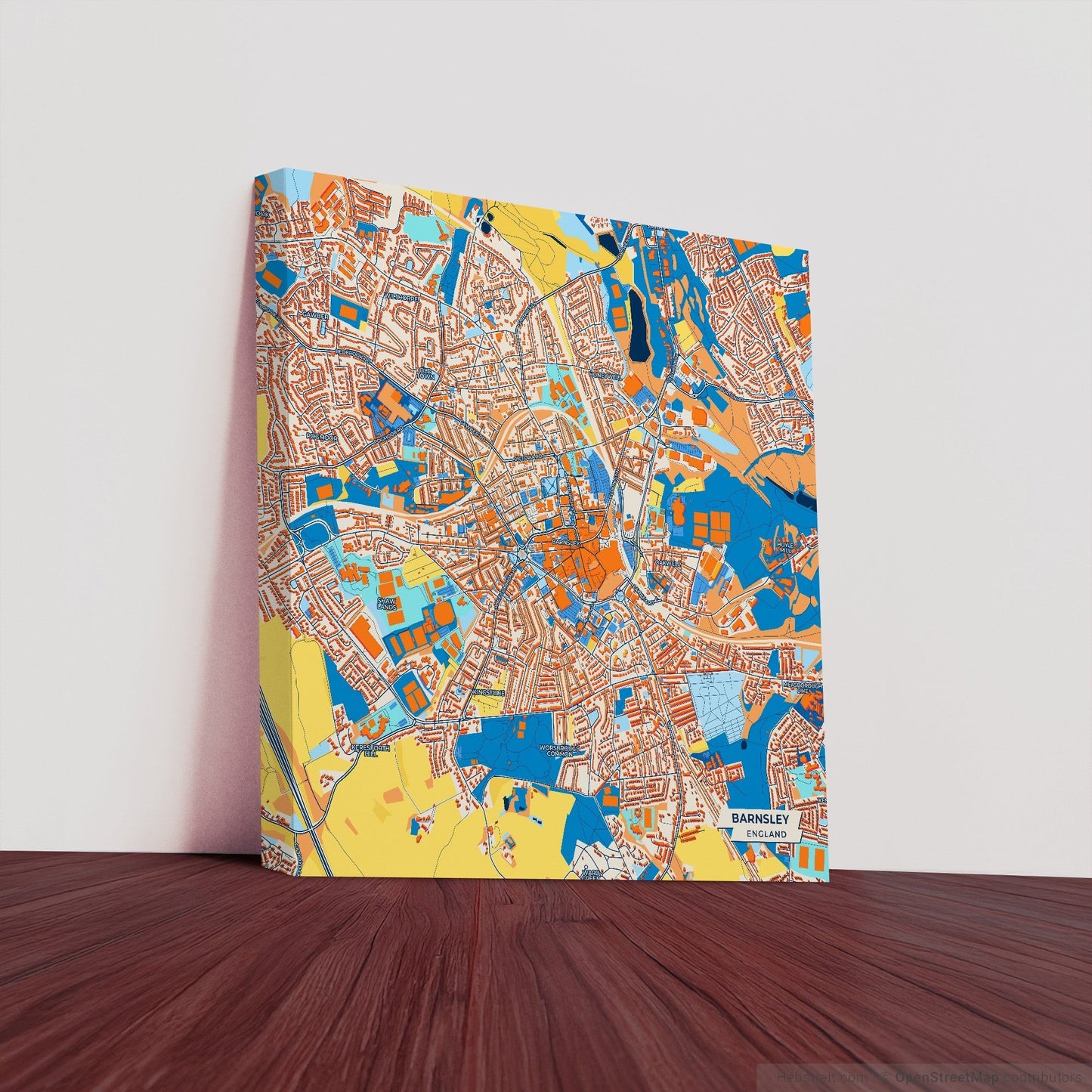 Barnsley England Colorful City Map Canvas Print