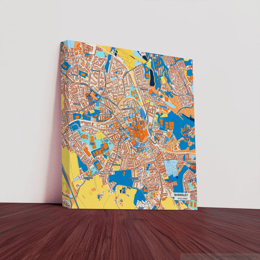 Barnsley England Colorful City Map Canvas Print