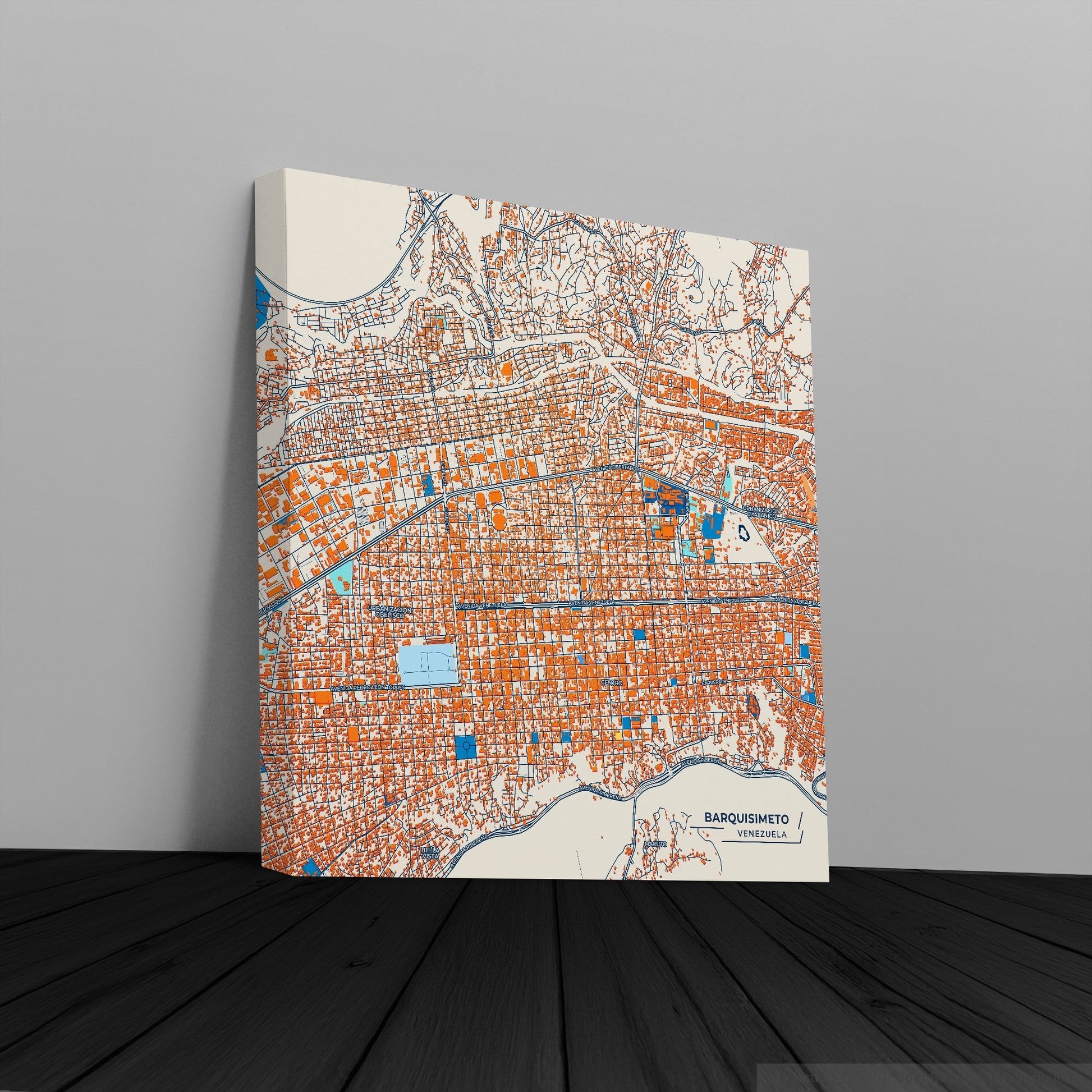 Barquisimeto Venezuela Colorful City Map Canvas Print
