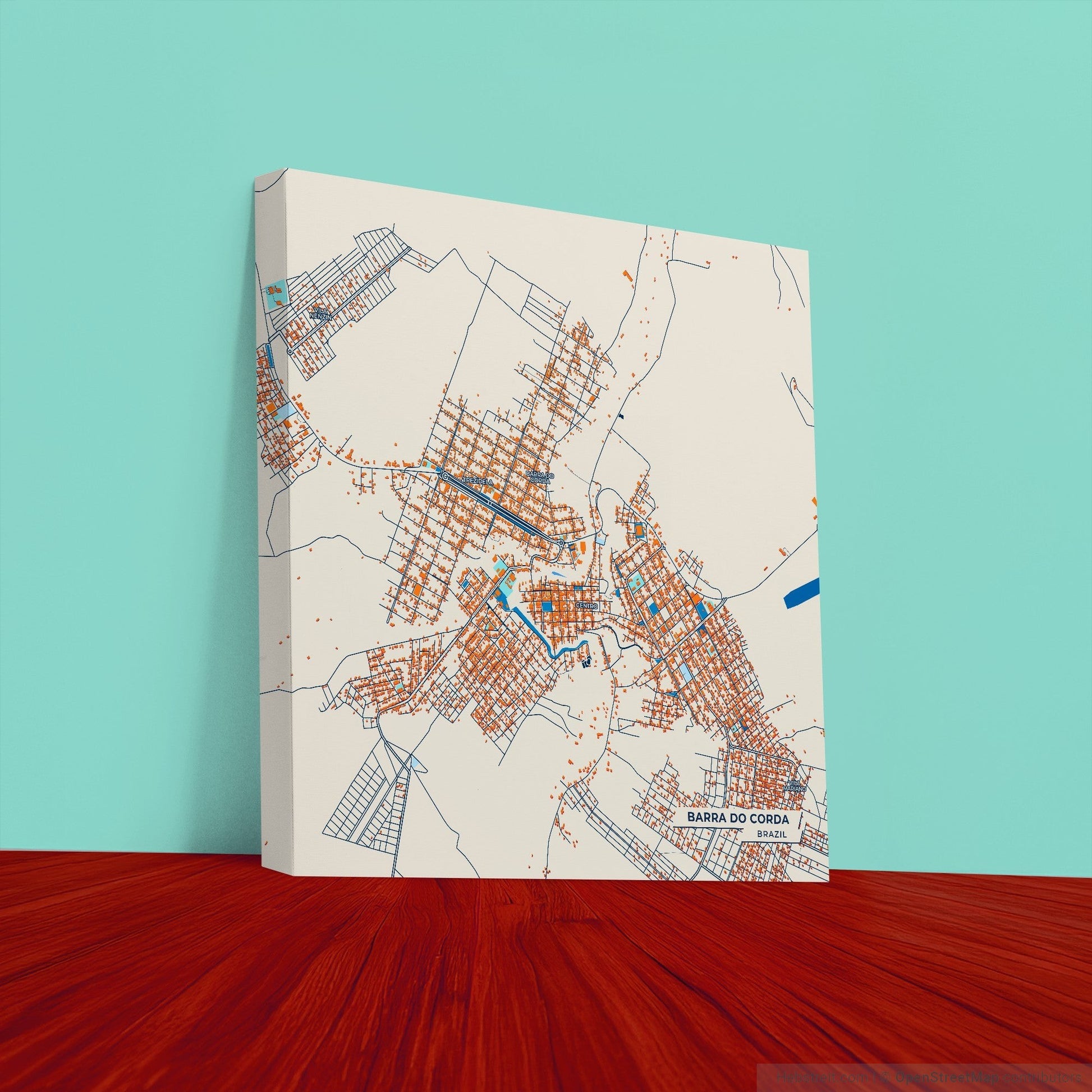 Barra Do Corda Brazil Colorful City Map Canvas Print