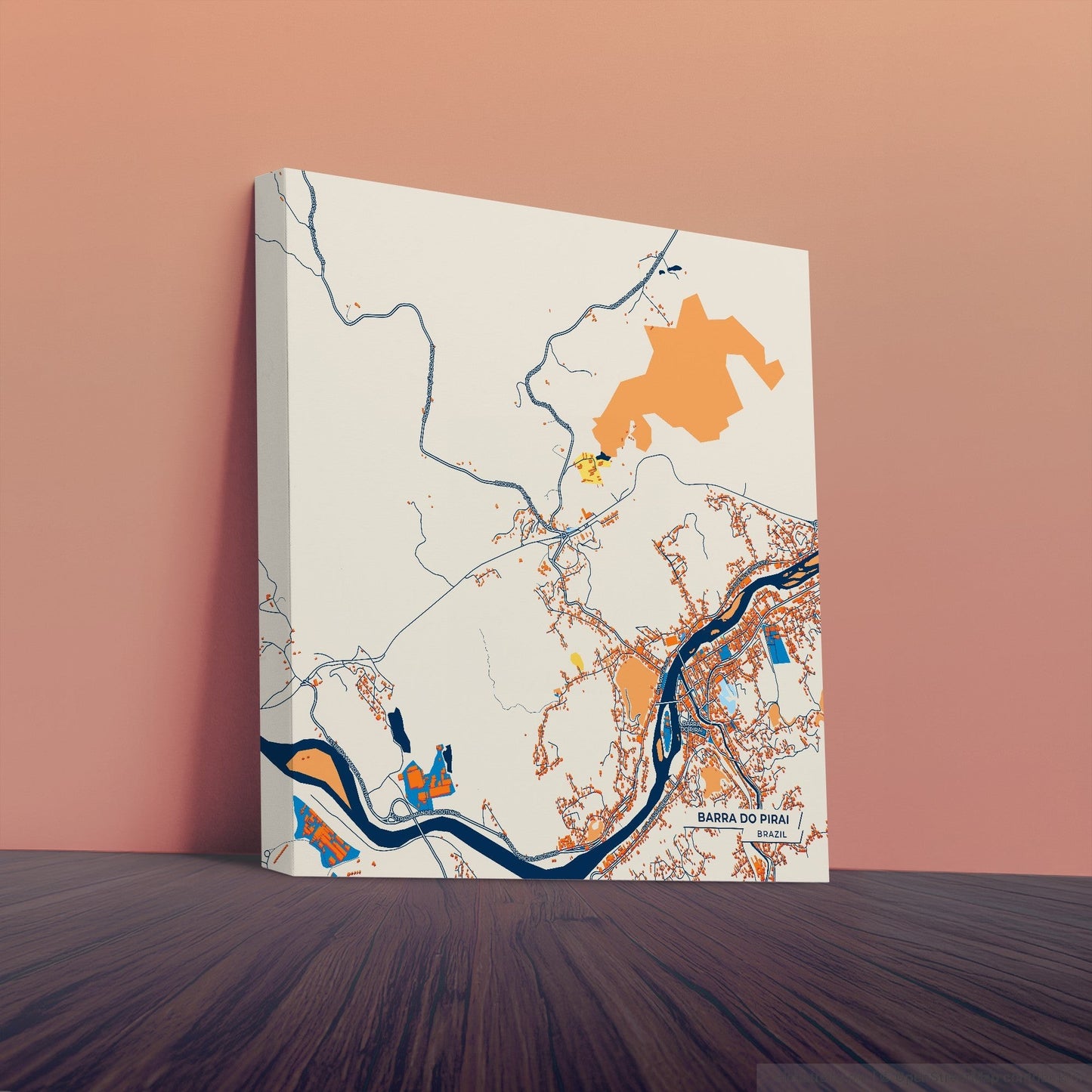 Barra Do Pirai Brazil Colorful City Map Canvas Print