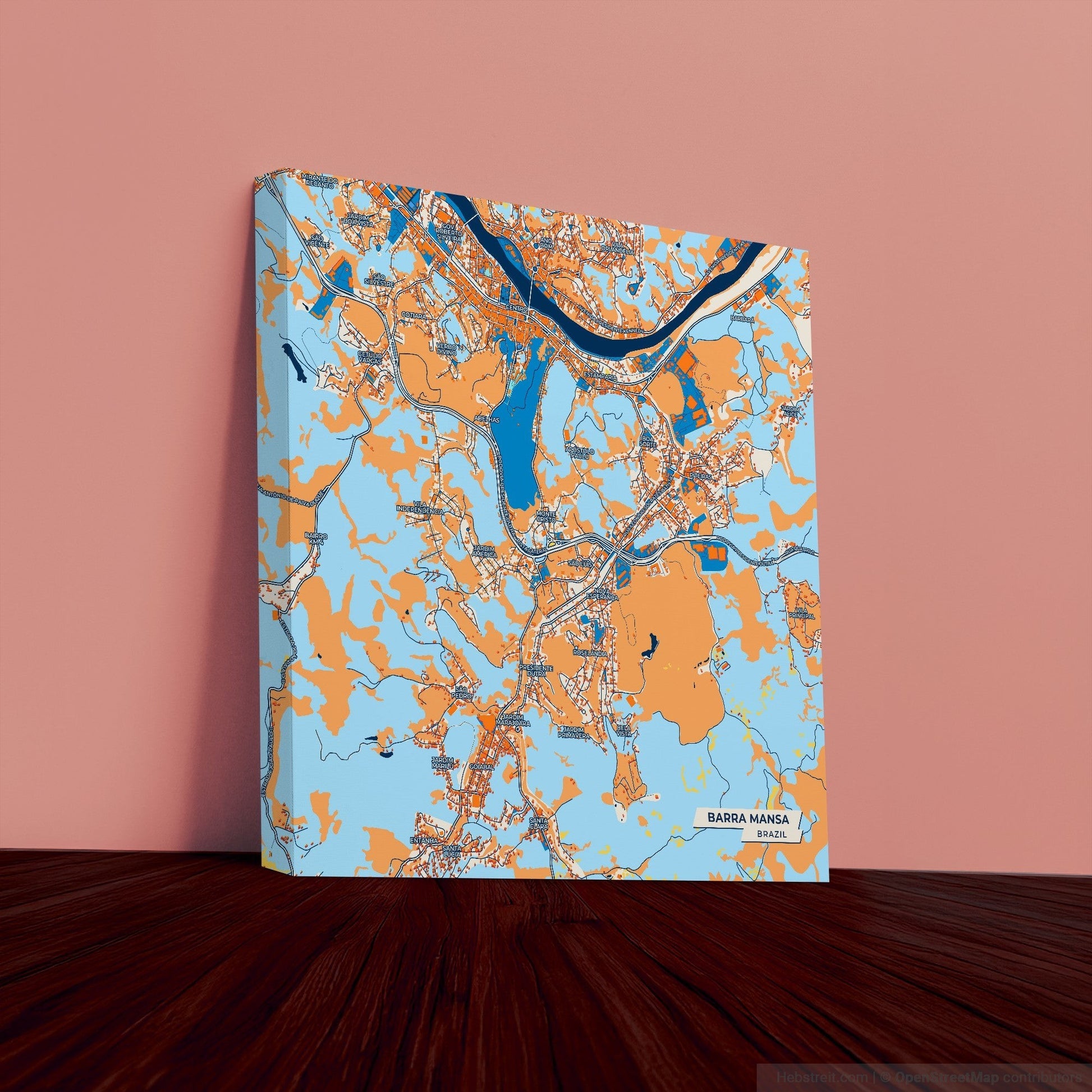 Barra Mansa Brazil Colorful City Map Canvas Print